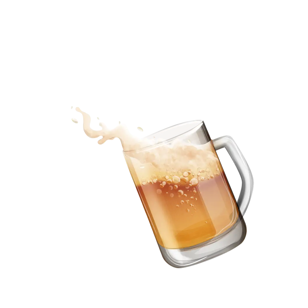 Beer Mug with Splashing Froth