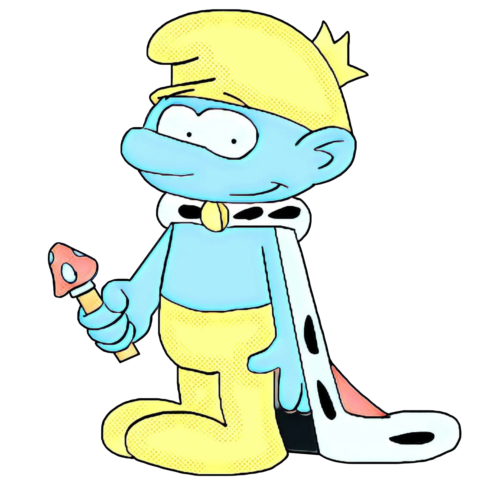 Blue Cartoon King with Mushroom Wand