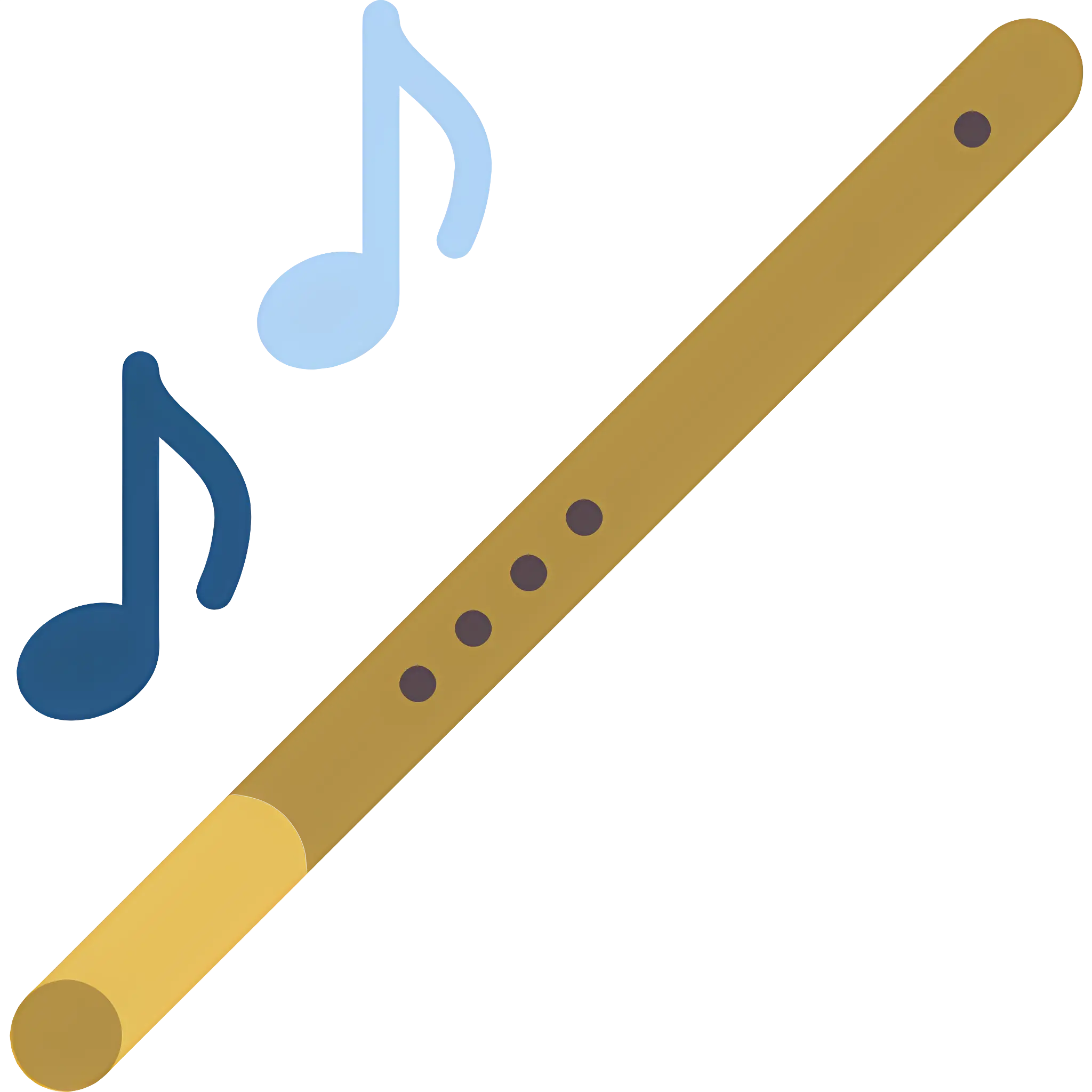 Cartoon Flute with Notes