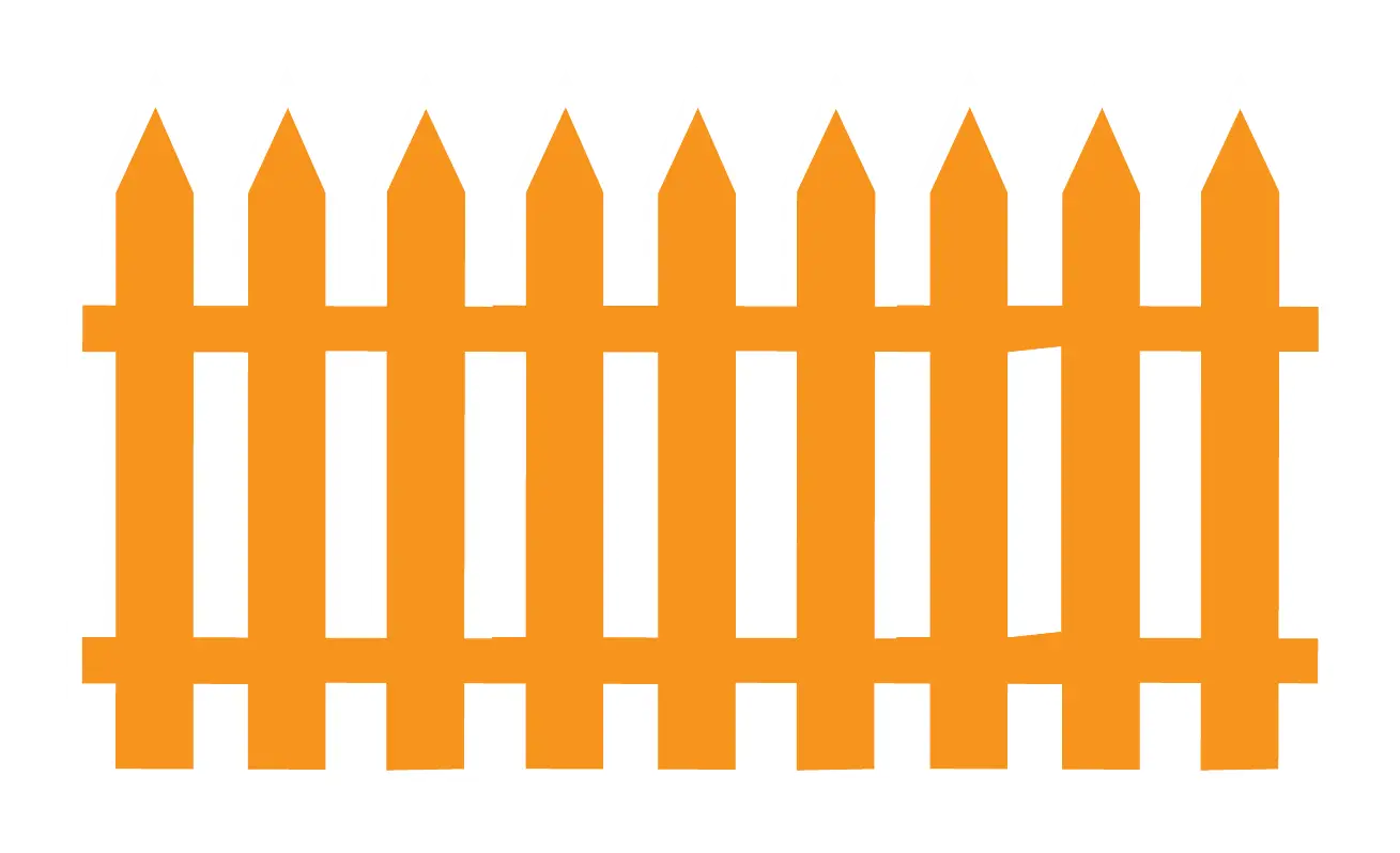 Bright Orange Picket Fence