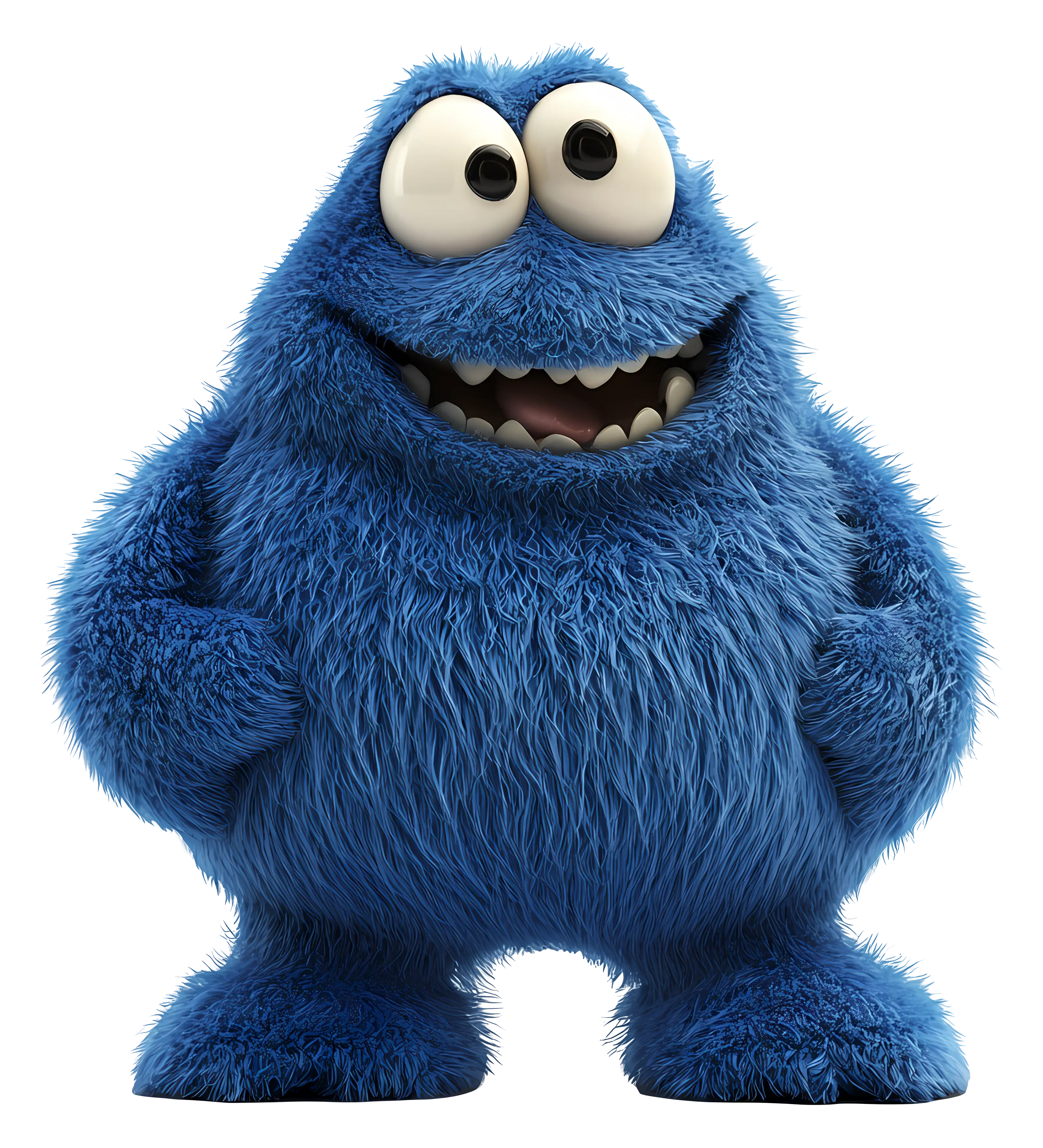 Blue Furry Monster Cartoon Character