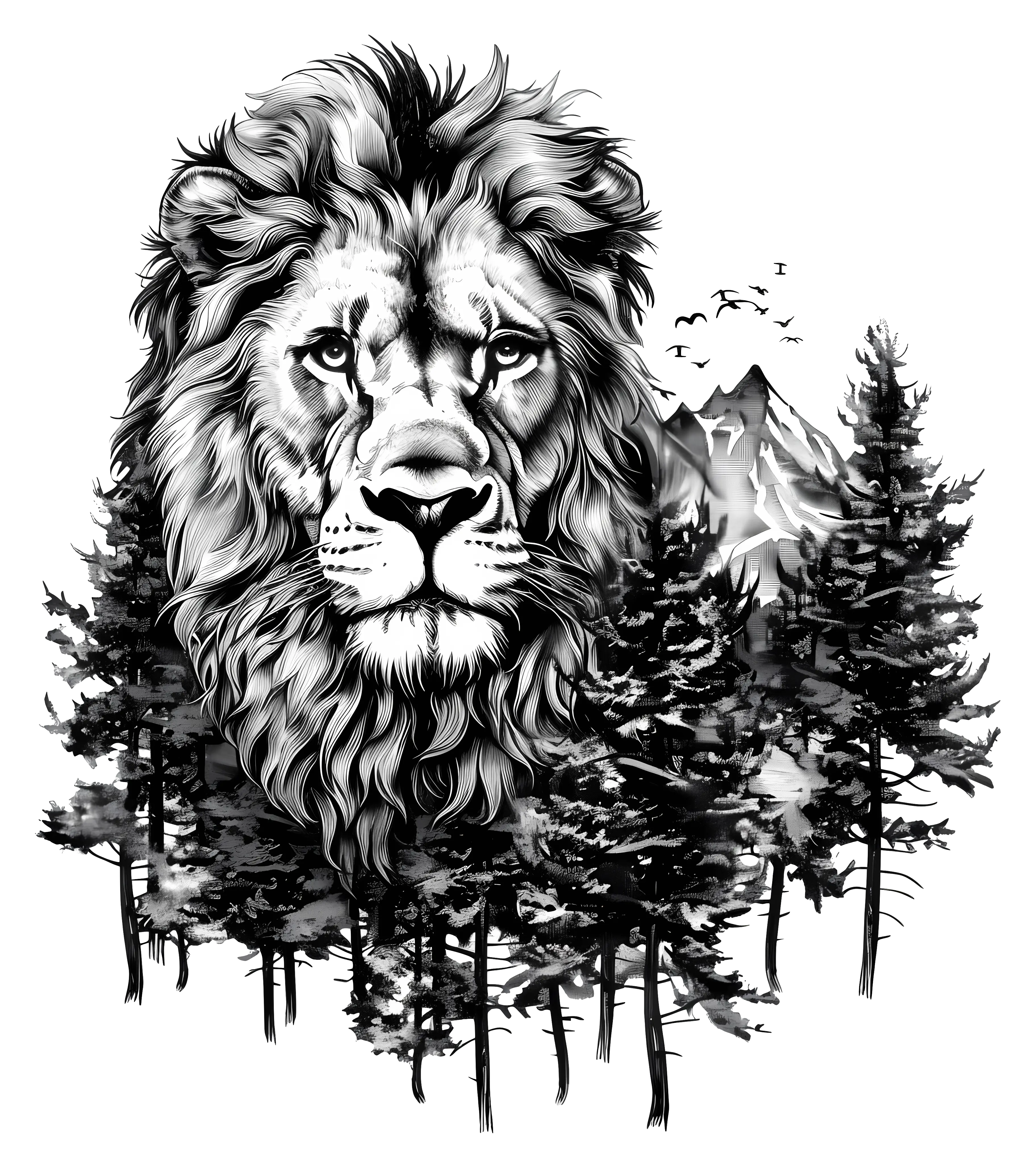 Majestic Lion in Forest