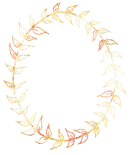Golden Leaf Wreath Illustration