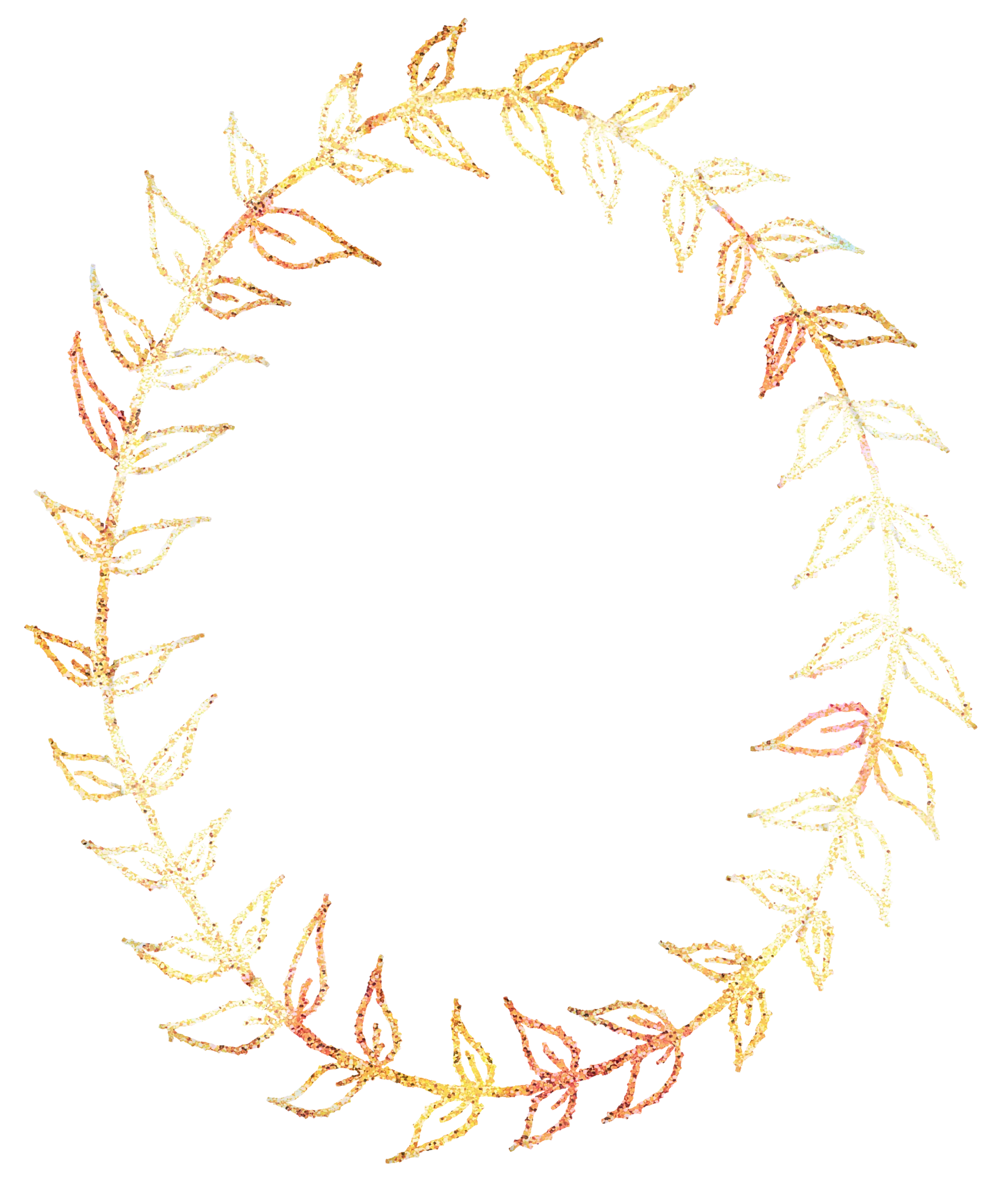 Golden Leaf Wreath Illustration
