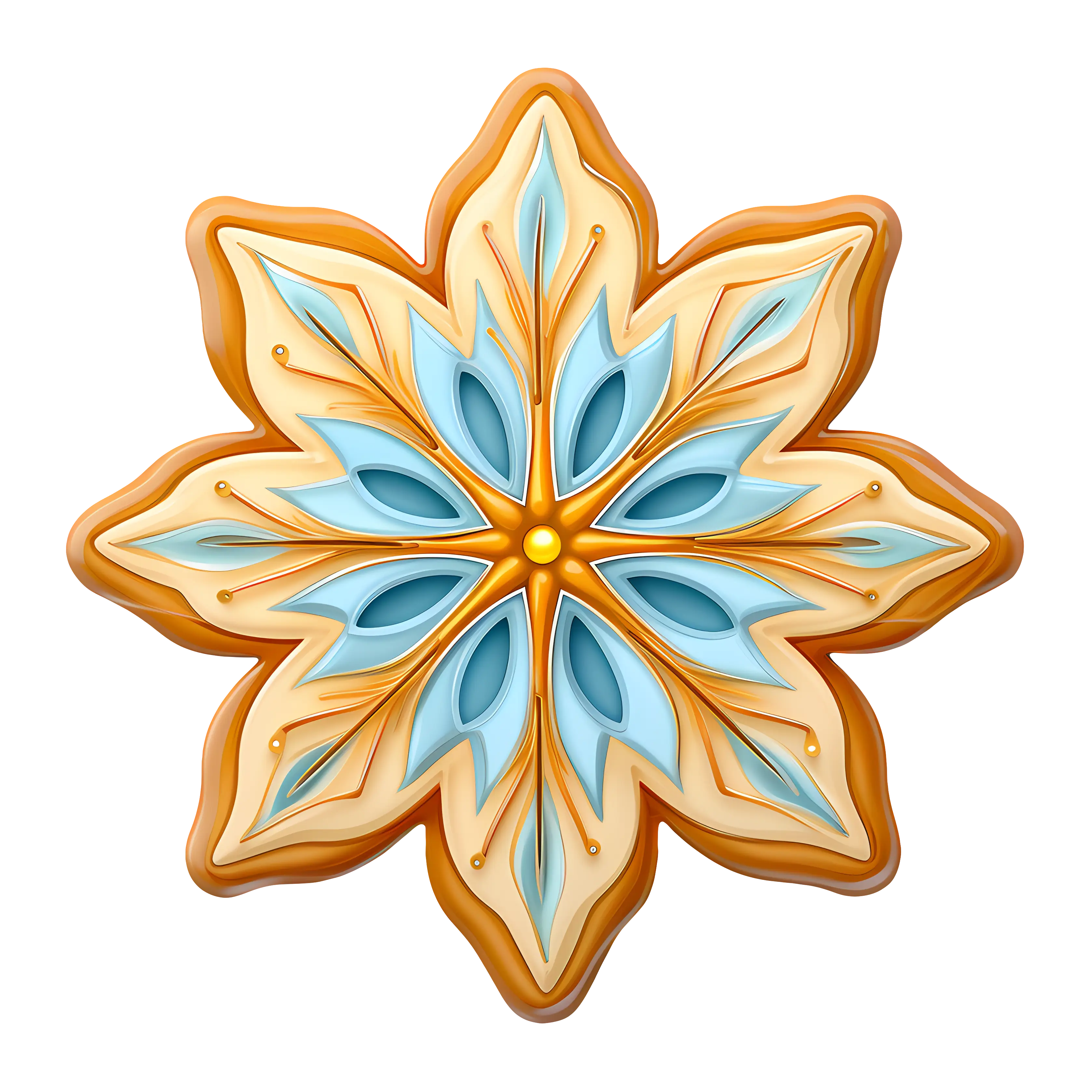 Beautifully Decorated Snowflake Cookie