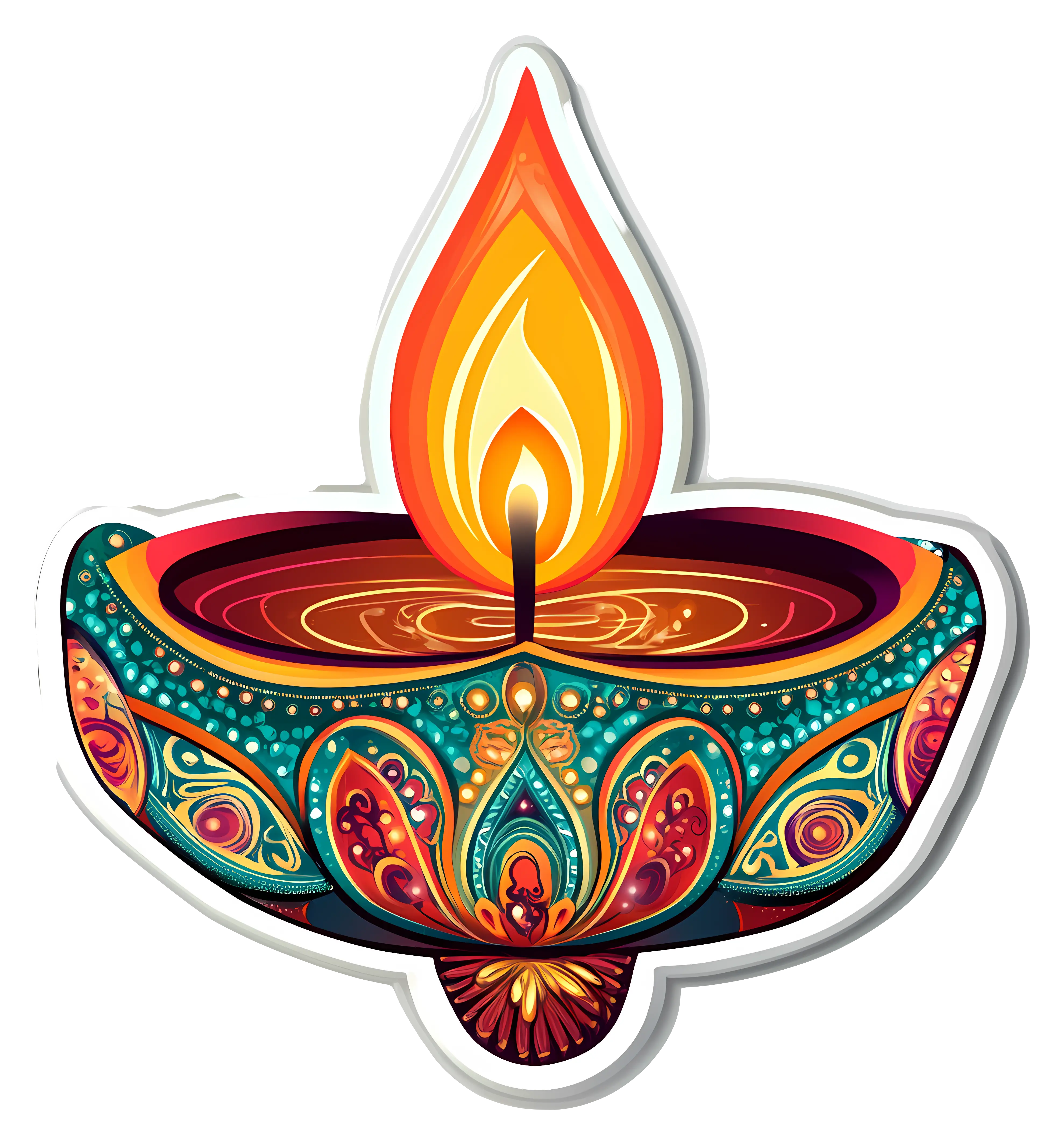 Colorful Diya for Diwali
