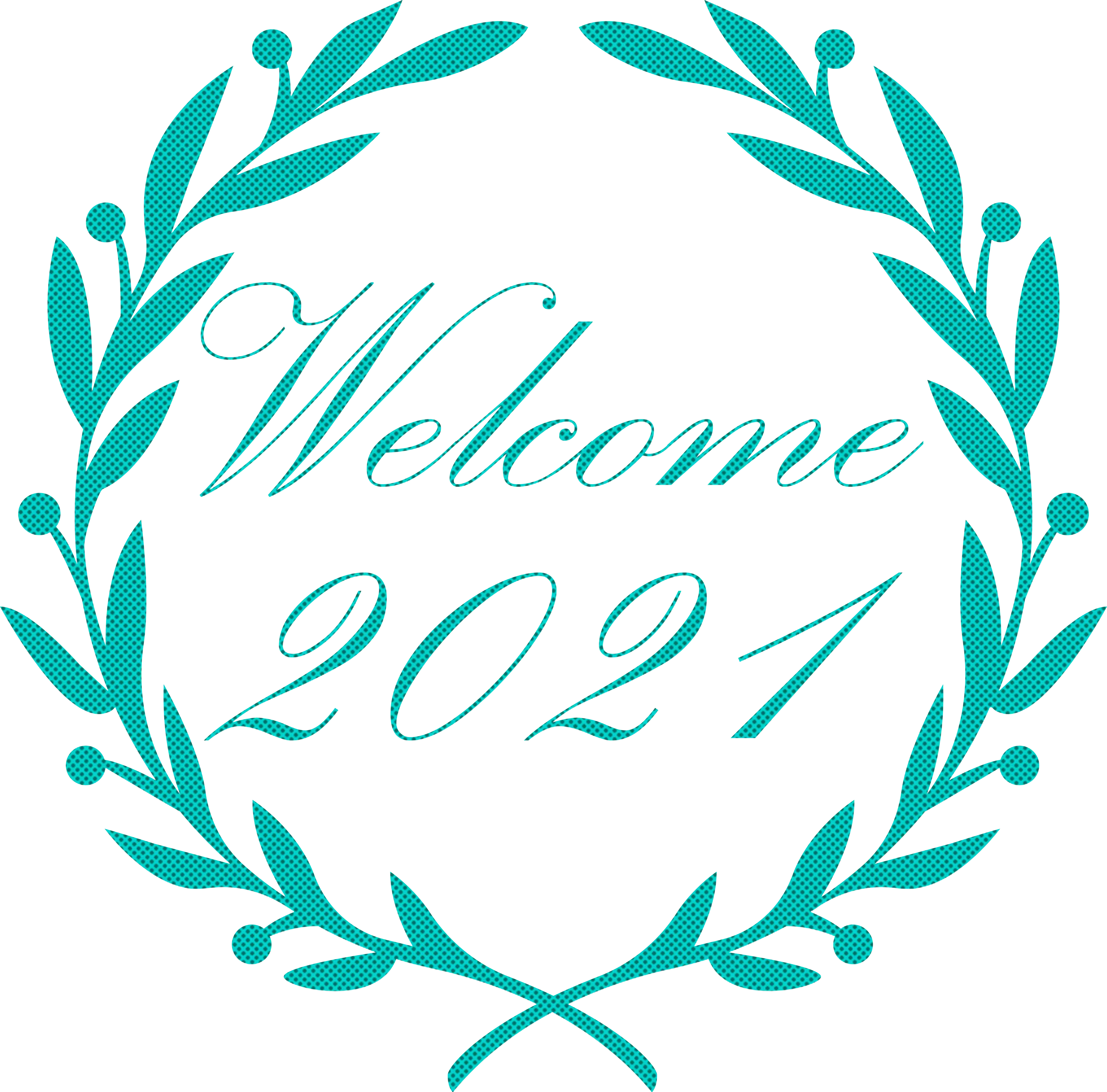 Welcome 2021 Wreath Illustration