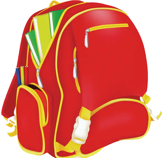 Red School Backpack with Supplies