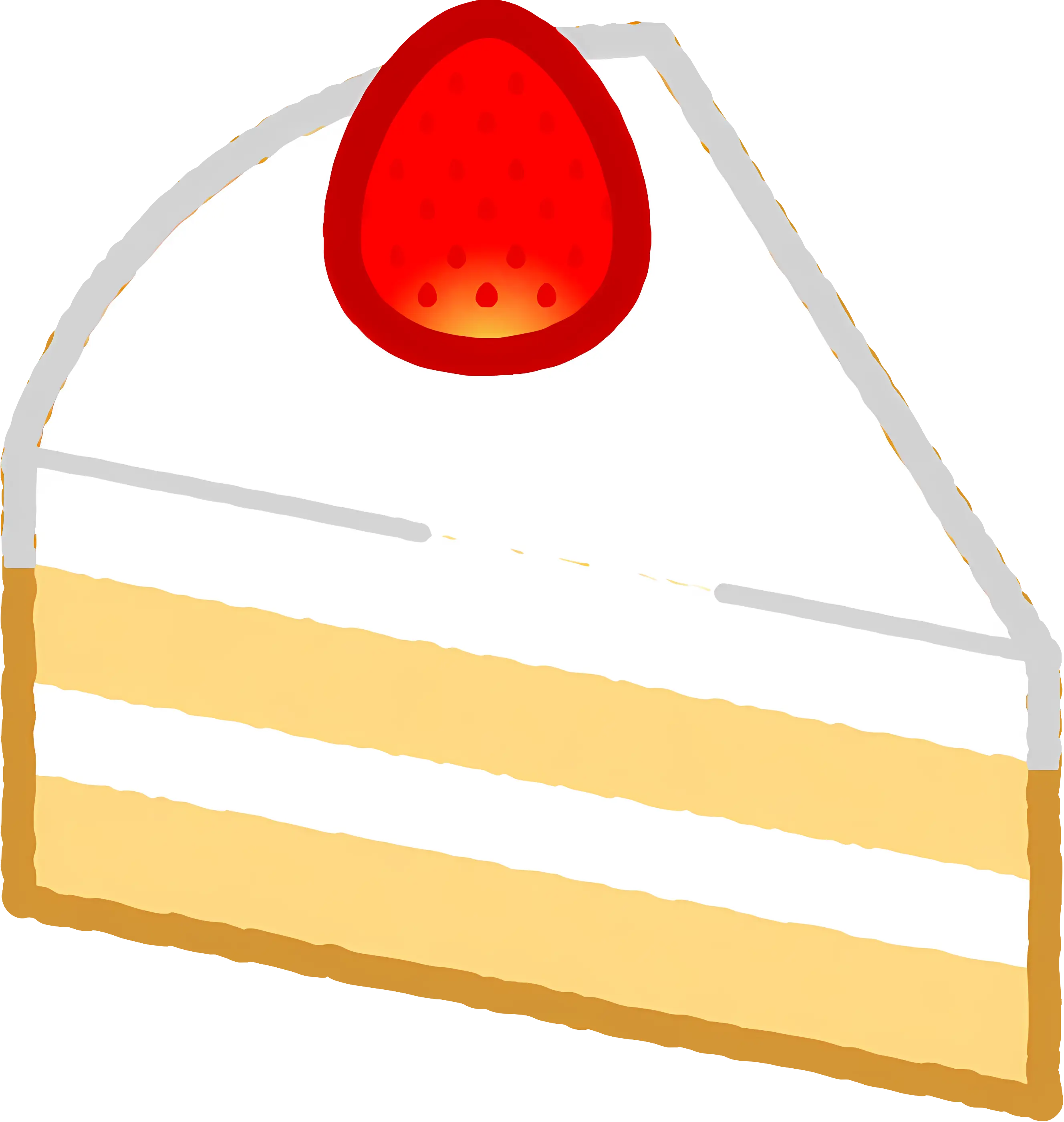 Strawberry Topped Cake Slice