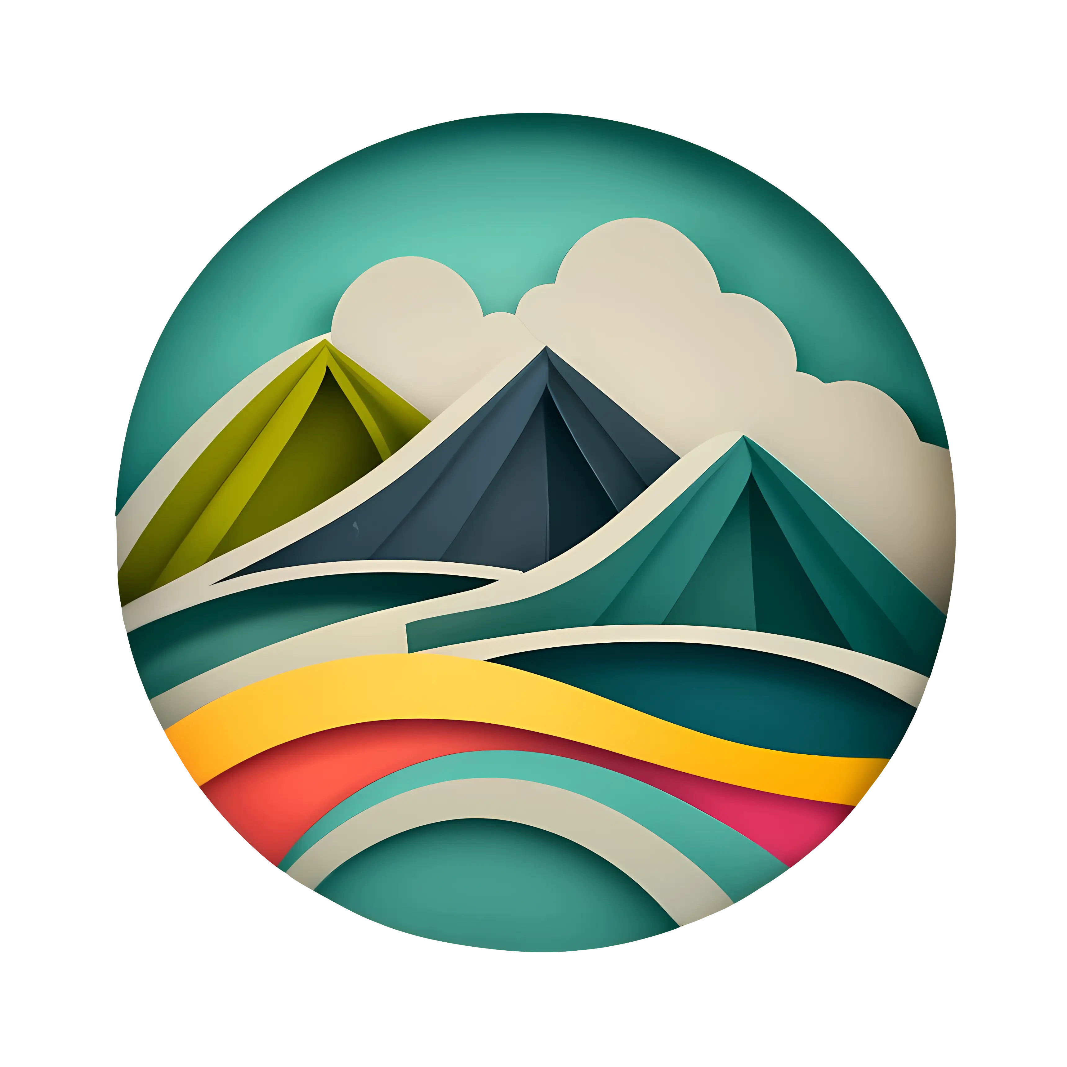 Colorful Paper Art Mountains