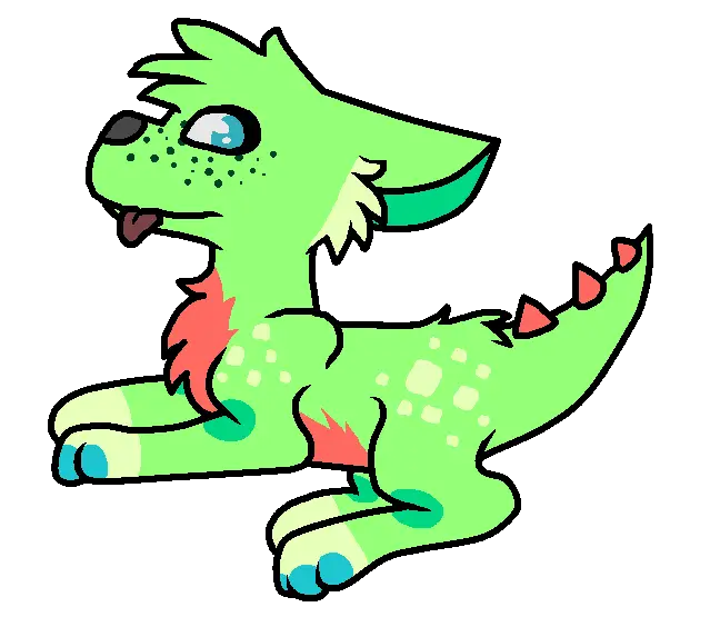 Green Cartoon Dragon Illustration