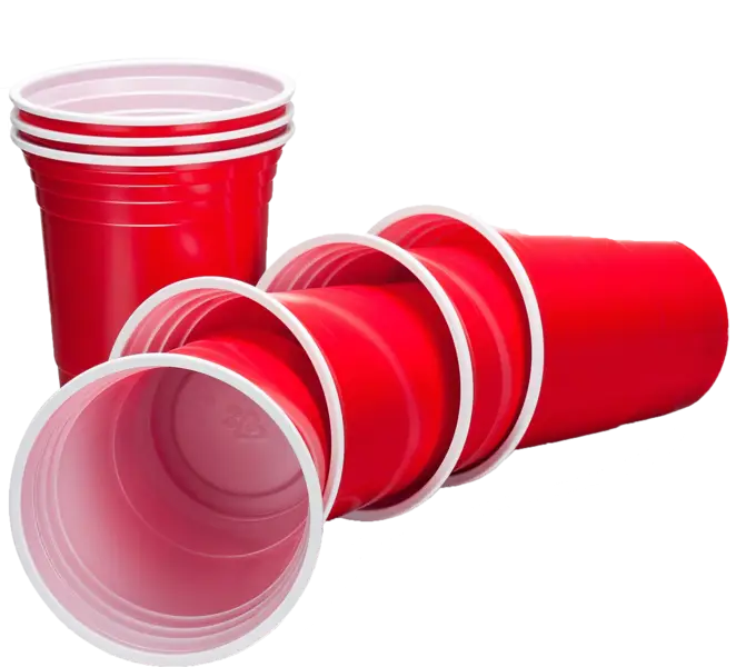 Bright Red Disposable Plastic Cups