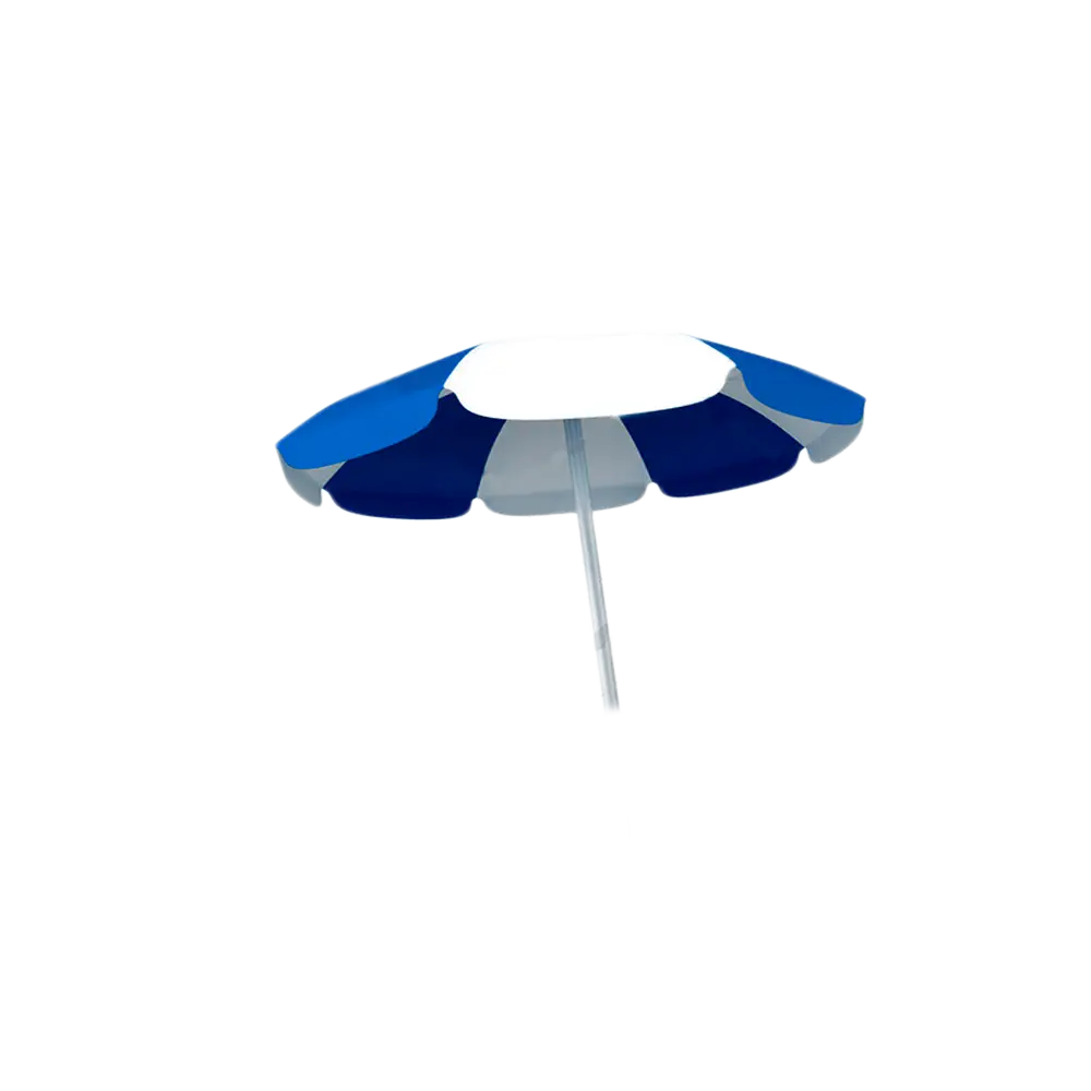 Blue and White Beach Umbrella Illustration