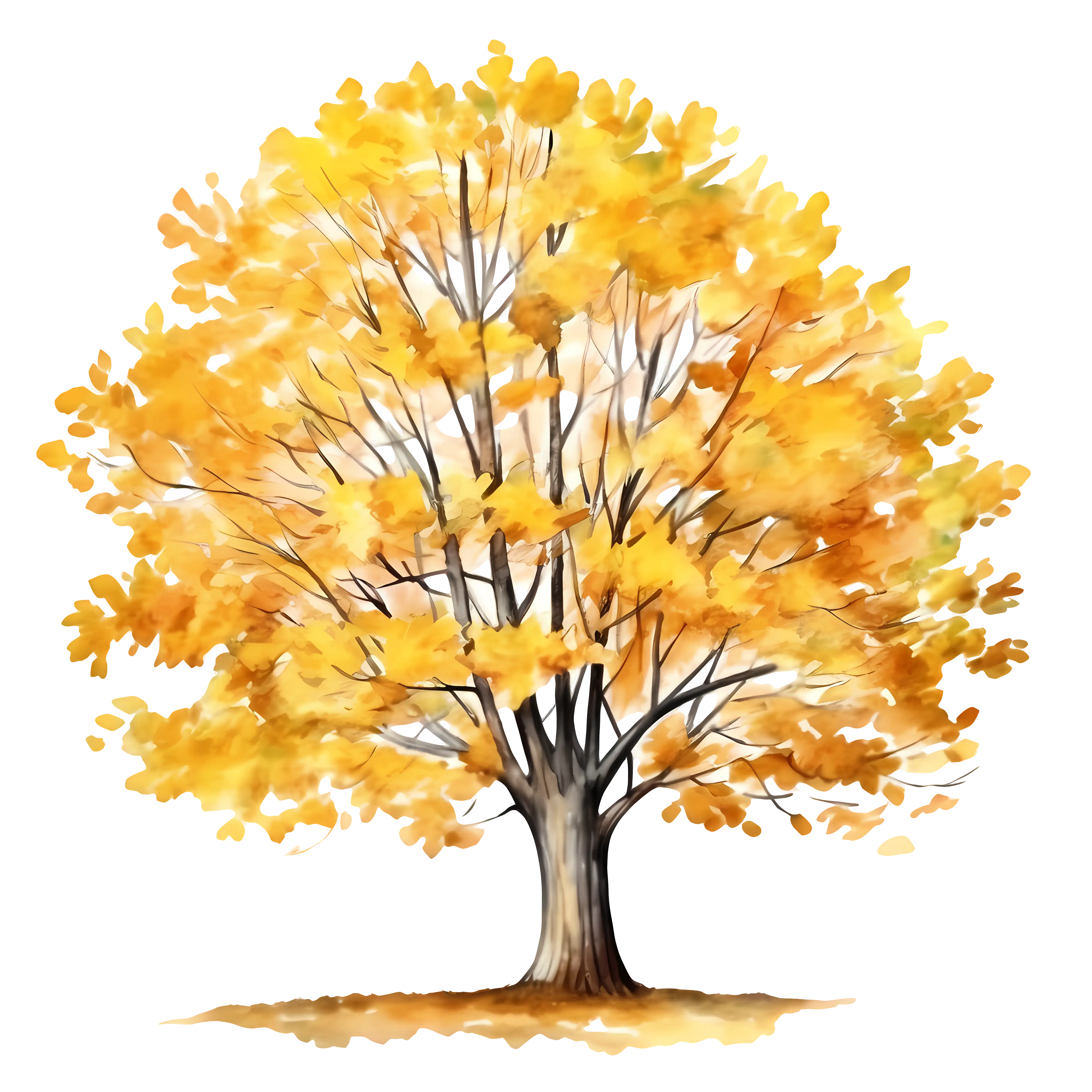 Beautiful Yellow Autumn Tree with Vibrant Leaves