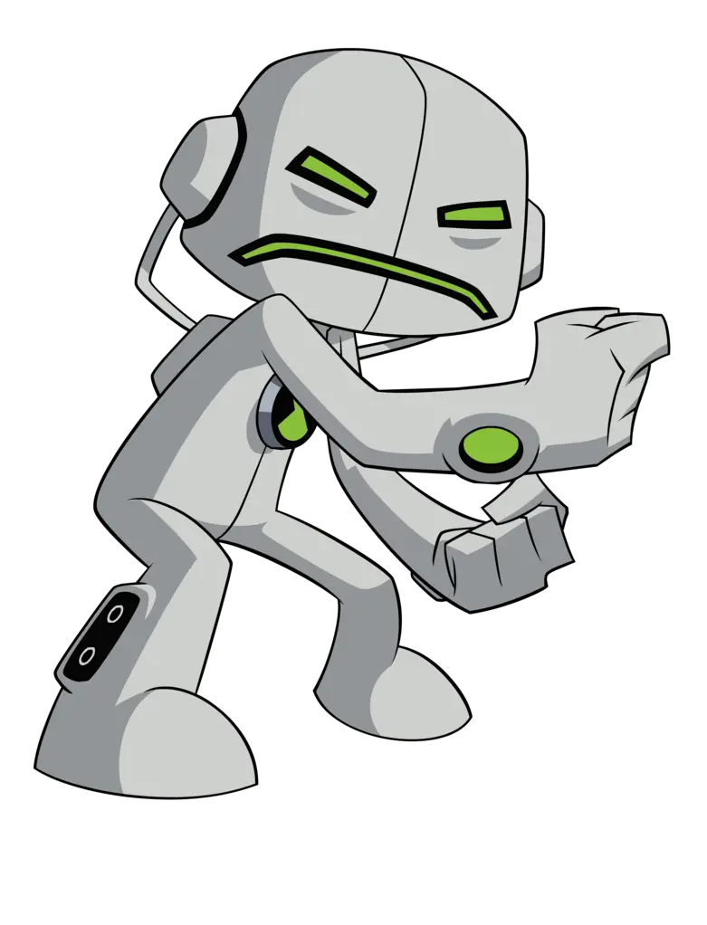 Cartoon Gray Robot Character
