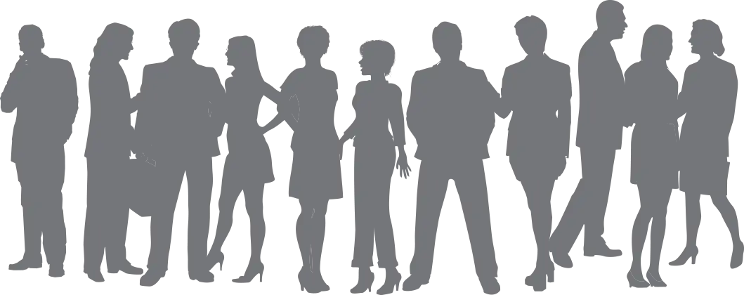 Silhouettes of People in Business Attire