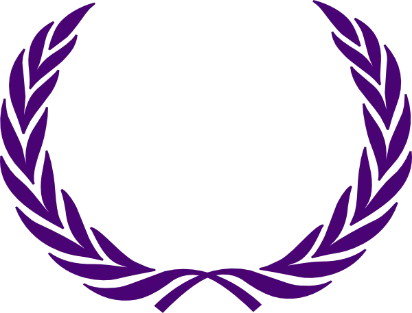 Decorative Purple Laurel Wreath