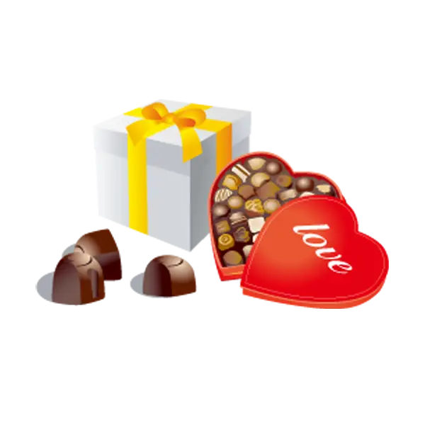 Gift Box and Heart-Shaped Chocolates