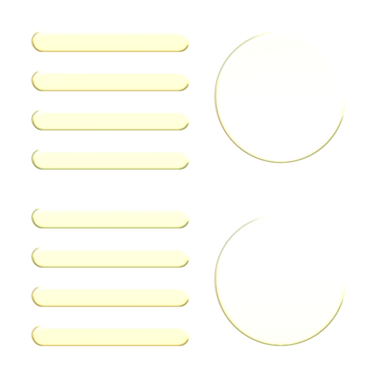 Yellow 3D Style UI Button Set