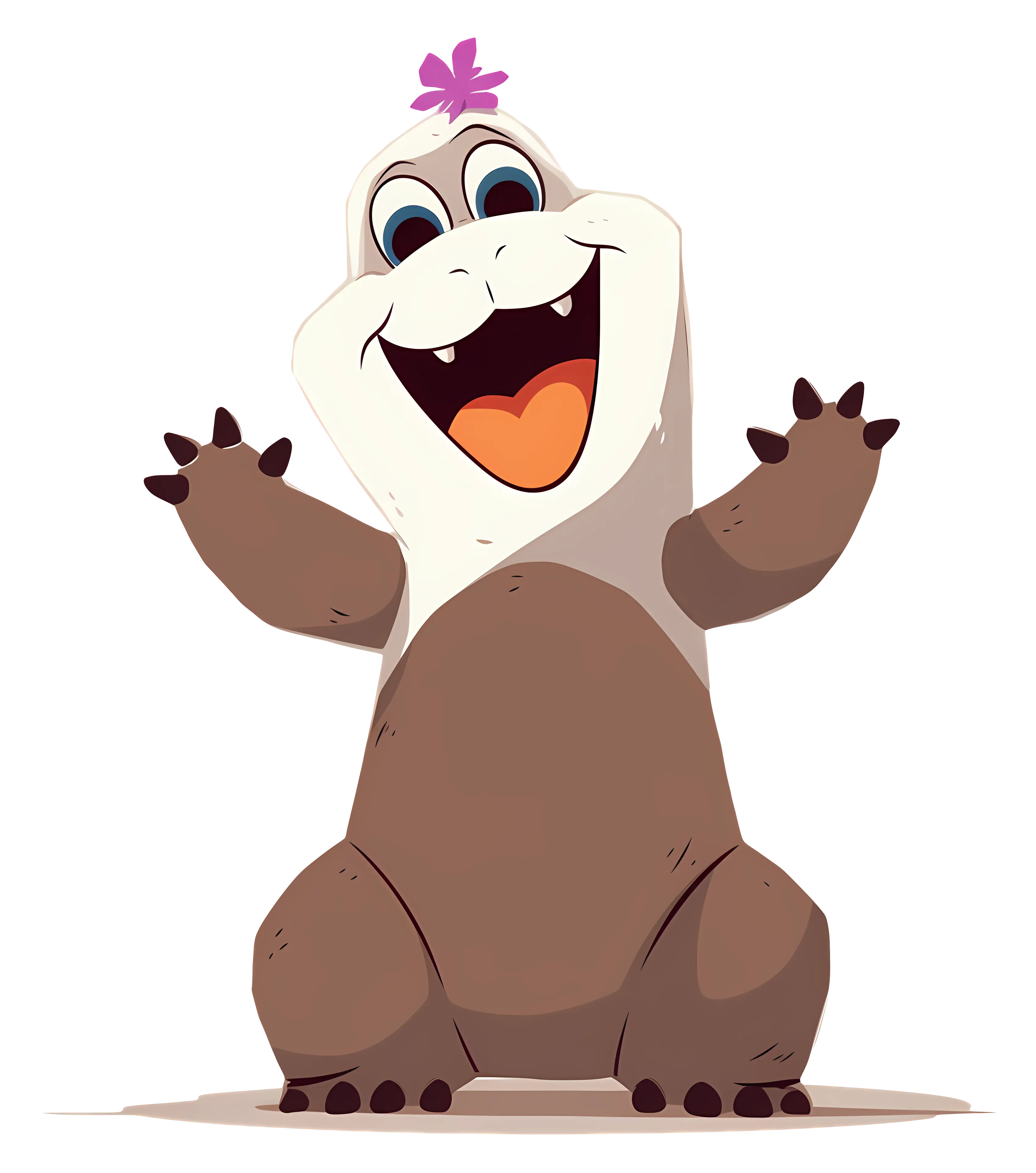 Cute Creature with Flower Cartoon