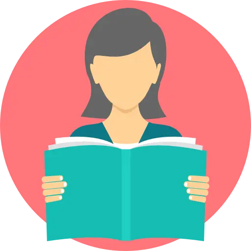 Flat Illustration of Woman Reading a Book