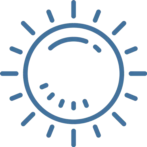 Minimalist Sun Icon with Blue Lines