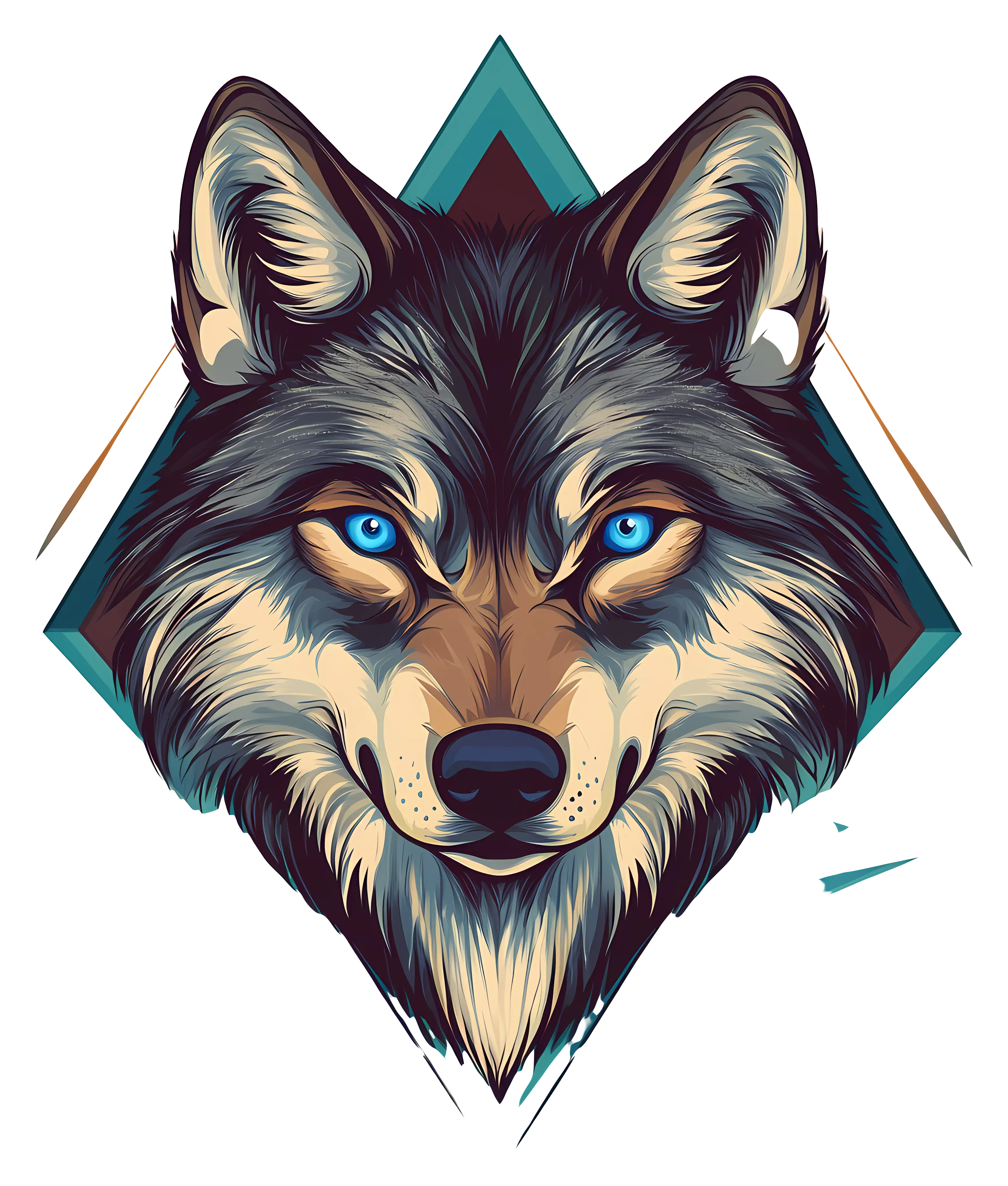 Blue-Eyed Wolf Illustration