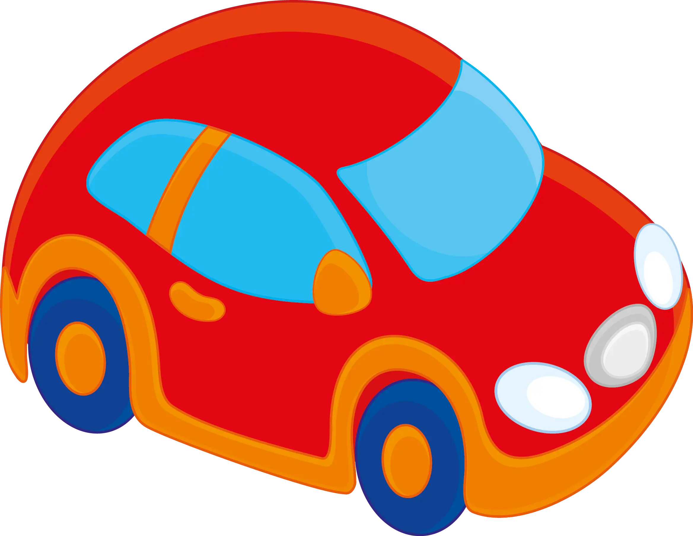 Red Cartoon Car Illustration