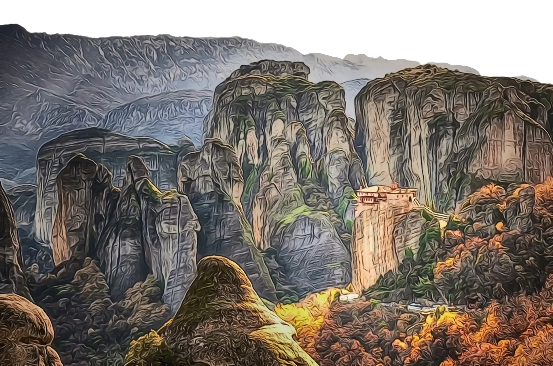 Beautiful Mountain Landscape with Cliffs