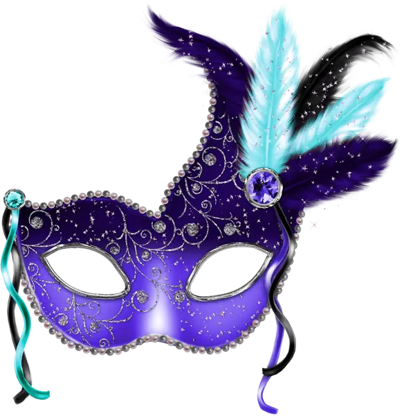 Elegant Purple Masquerade Mask with Feathers