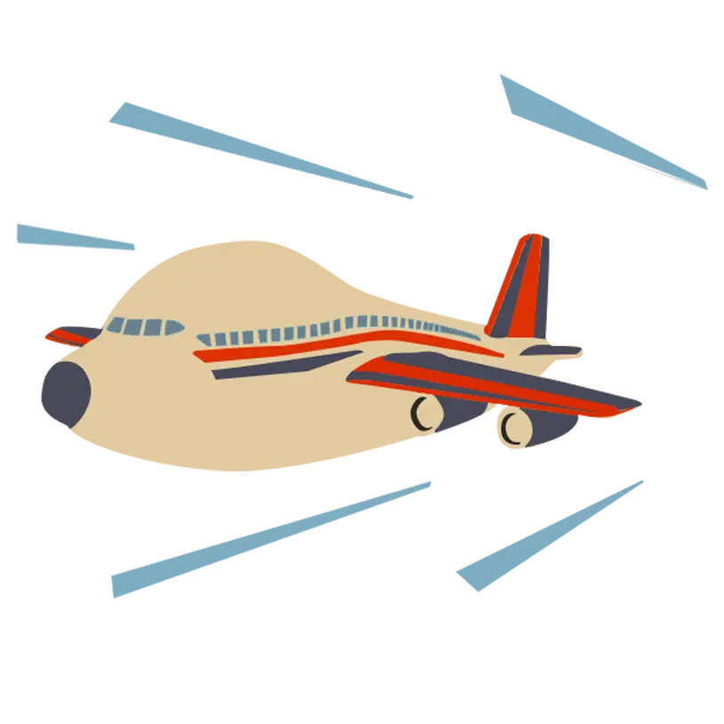 Cartoon Airplane in Flight