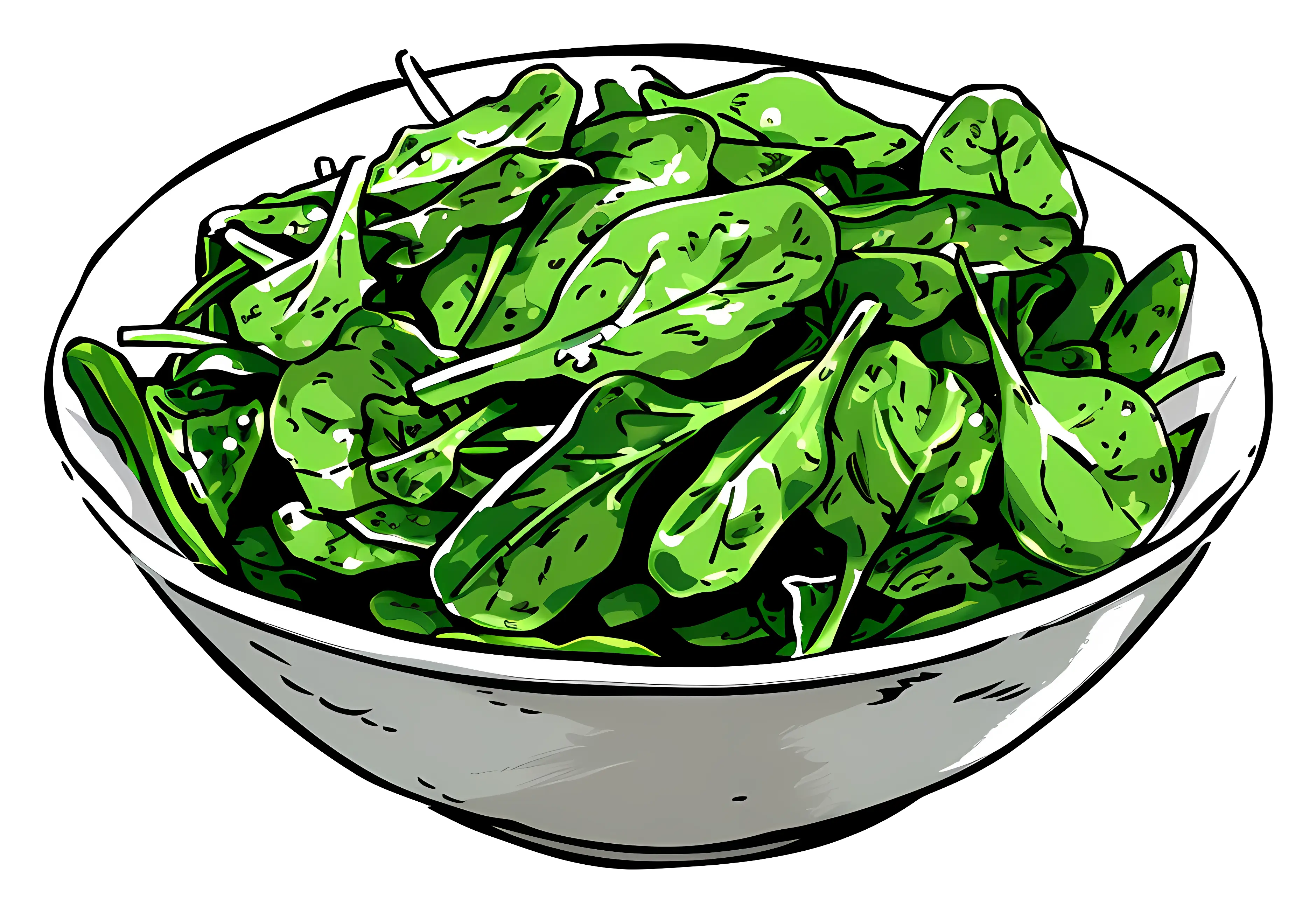 Fresh Green Spinach in a Bowl