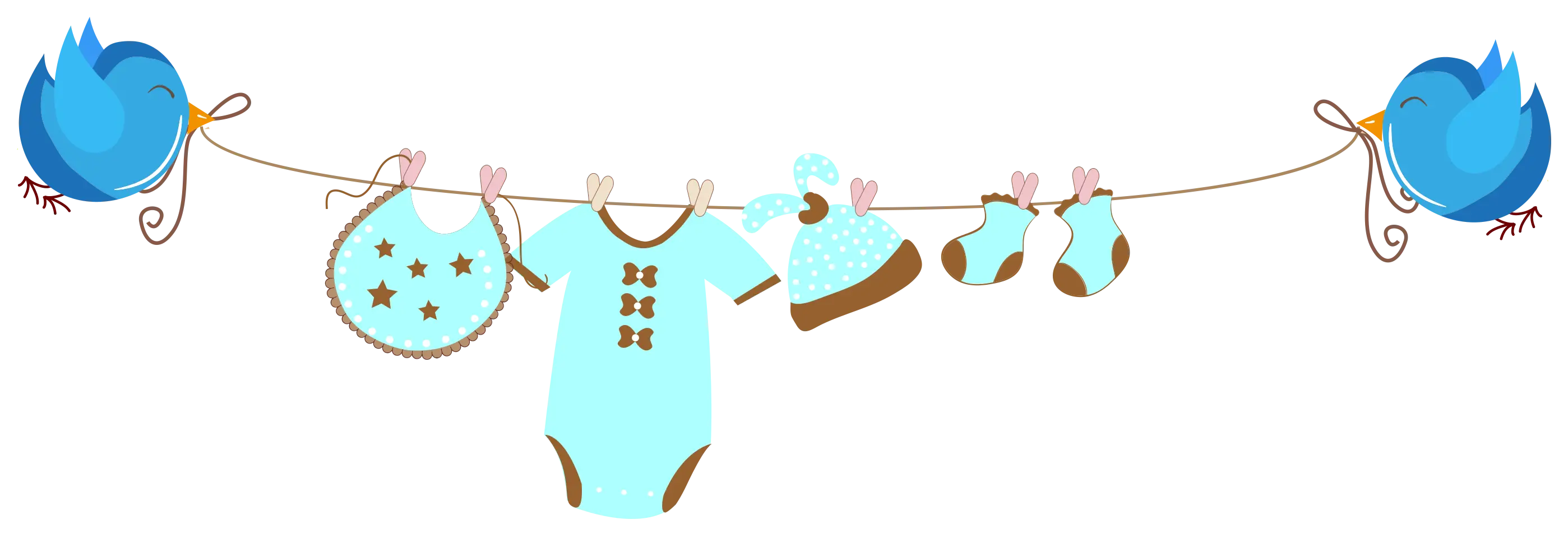 Cute Baby Clothes Hanging on a Line