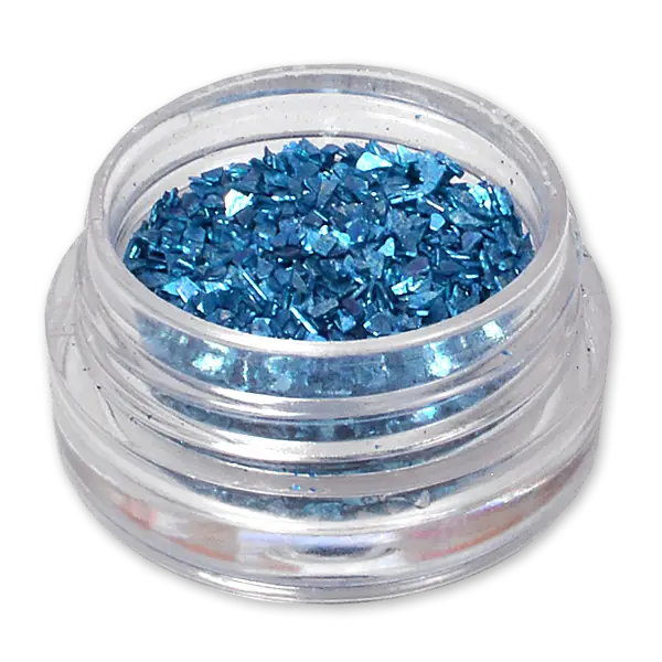 Blue Glitter Flakes in a Jar