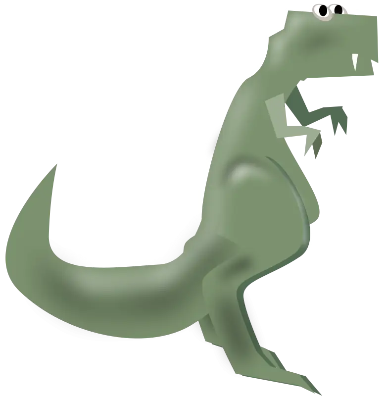 Playful Cartoon Green Dinosaur