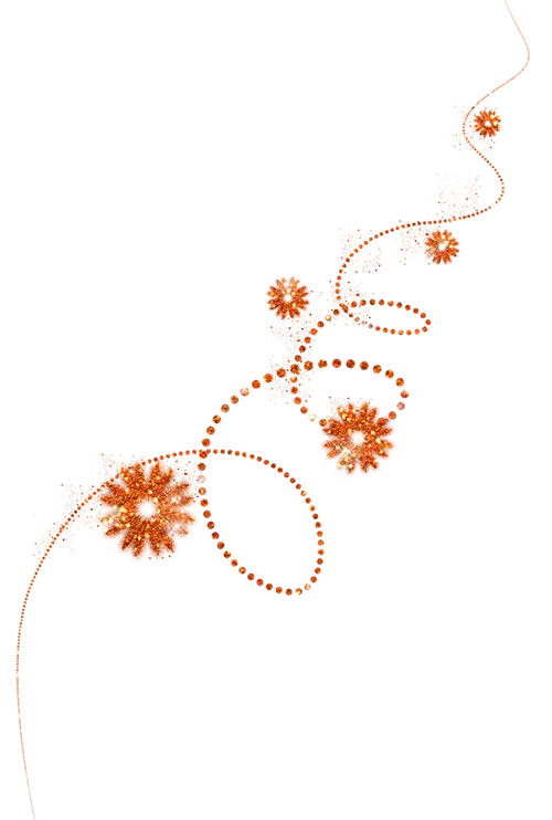 Orange Decorative Swirl with Snowflakes