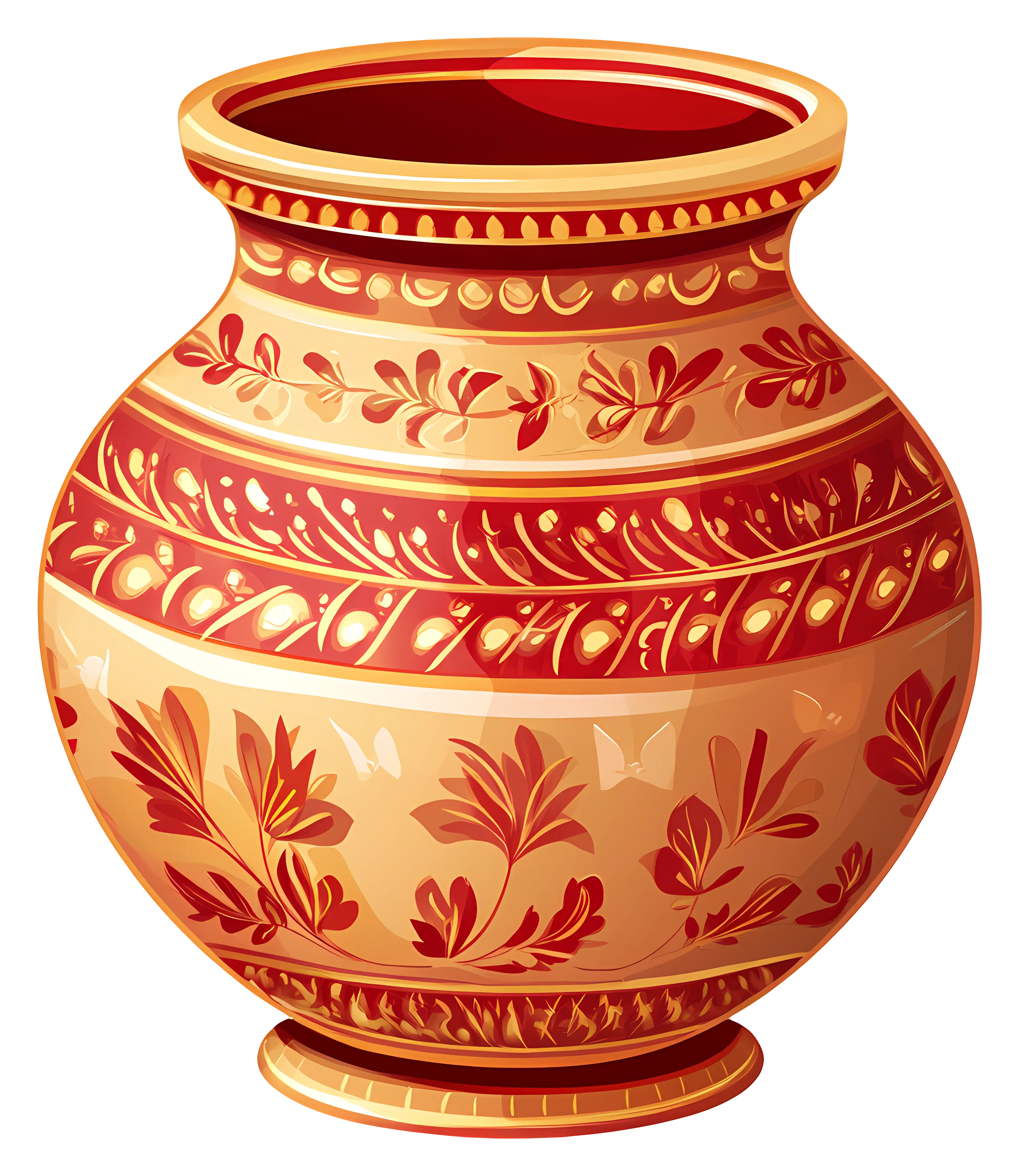 Elegant Decorative Ceramic Vase with Floral Design