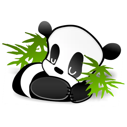 Cute Sleeping Panda with Bamboo