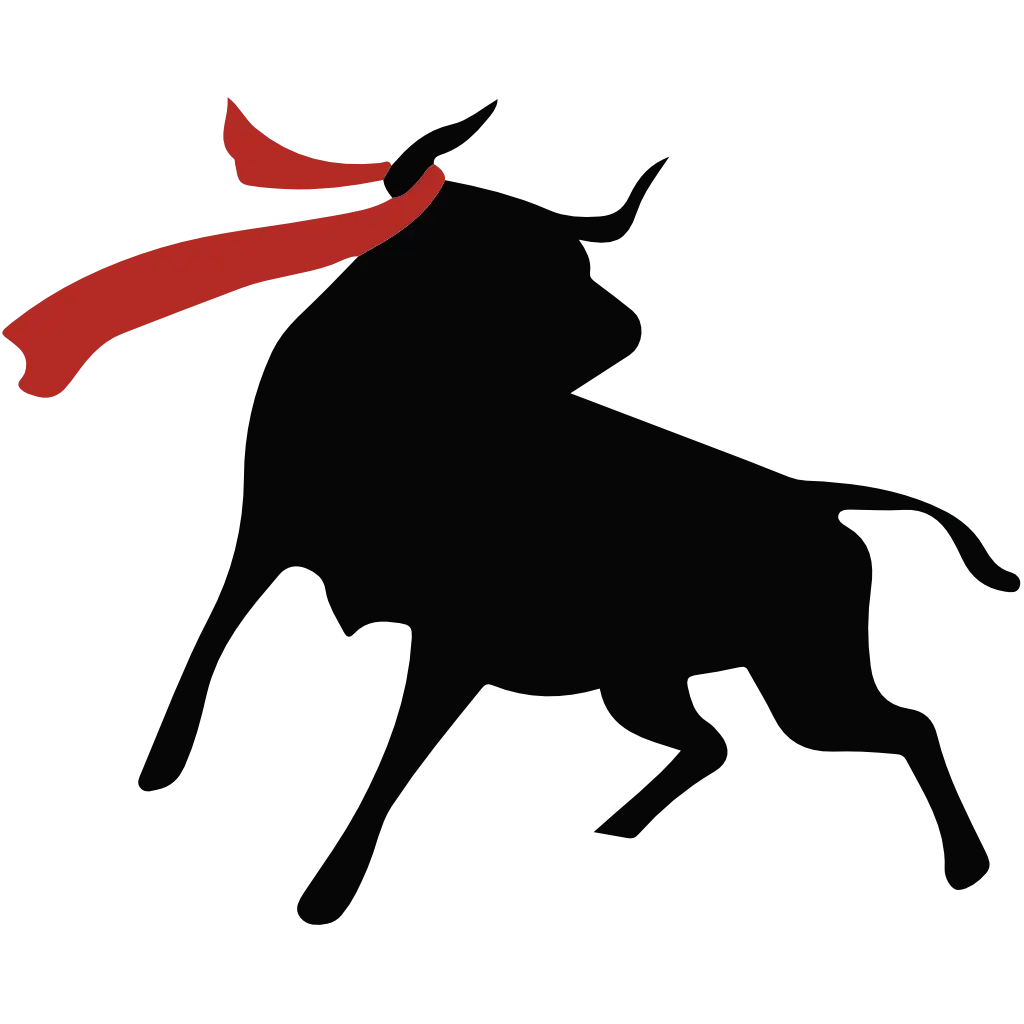 Bull Silhouette with Red Scarf