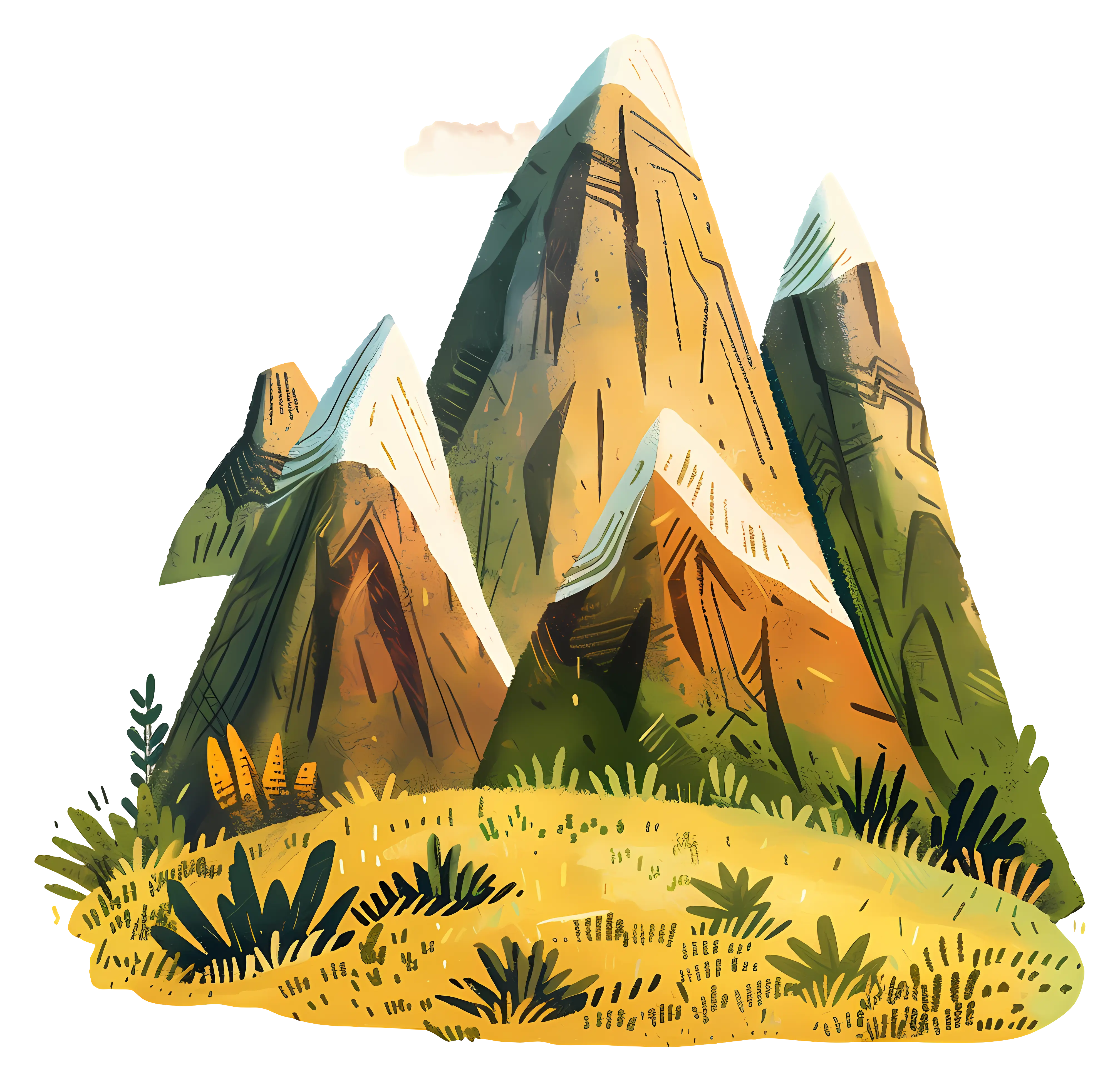 Scenic Mountain Landscape Illustration
