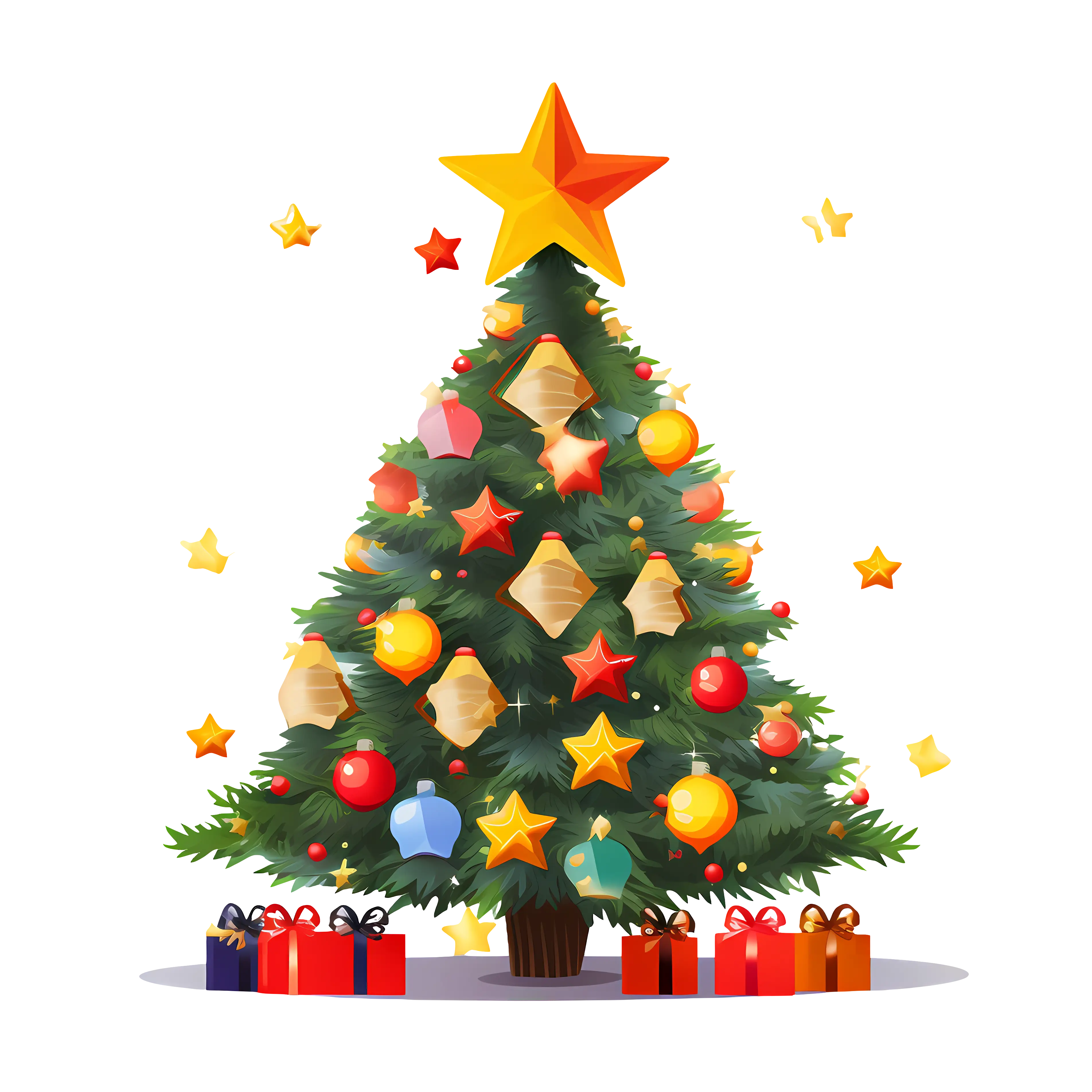 Festive Christmas Tree with Ornaments