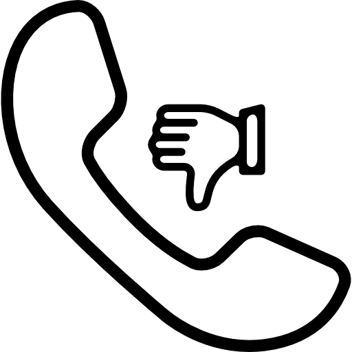 Phone Icon with Disapproval Symbol