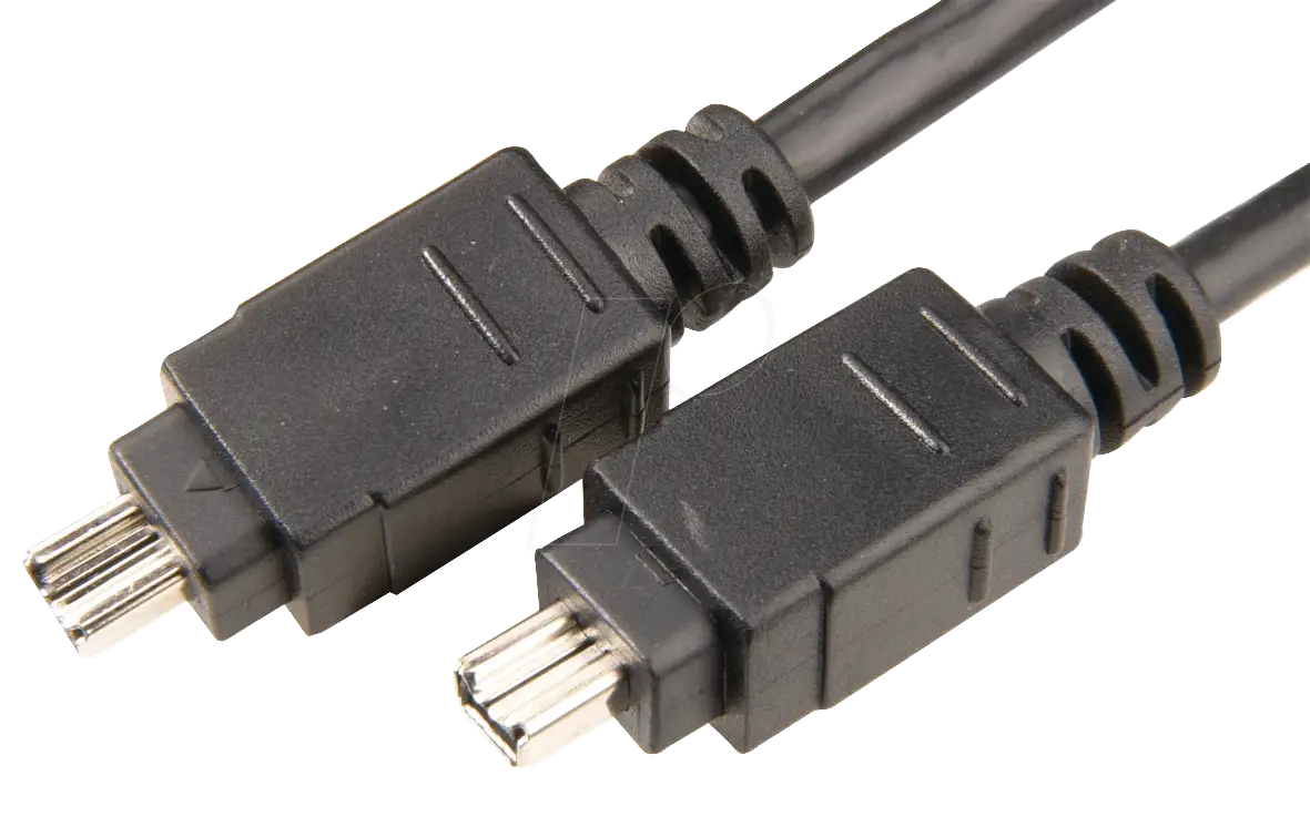 Black FireWire Cables for Data Transfer