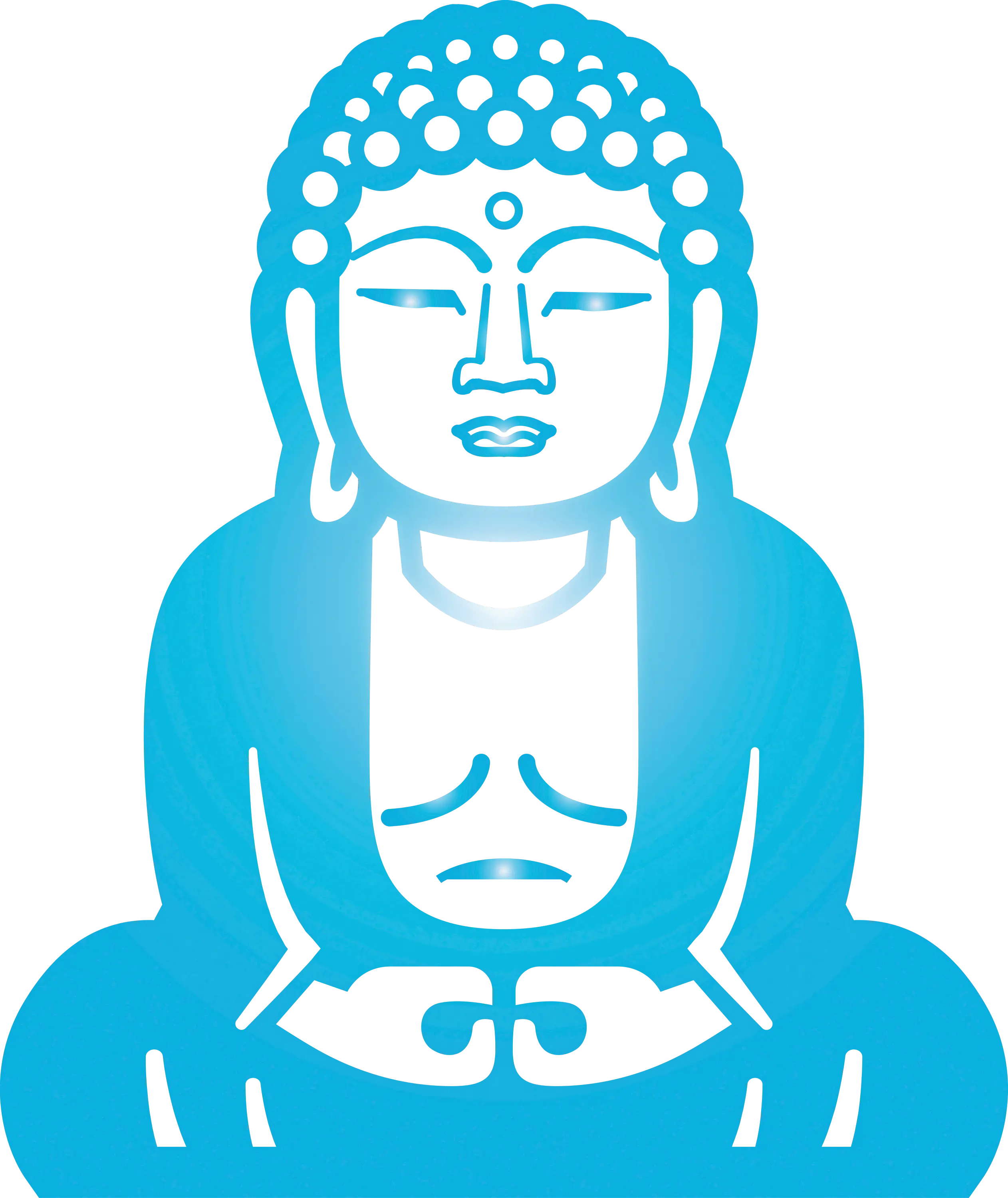 Blue Buddha Meditating in Serenity