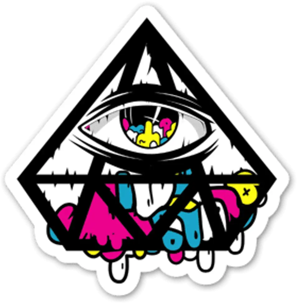 Artistic Triangle with Eye Design Sticker