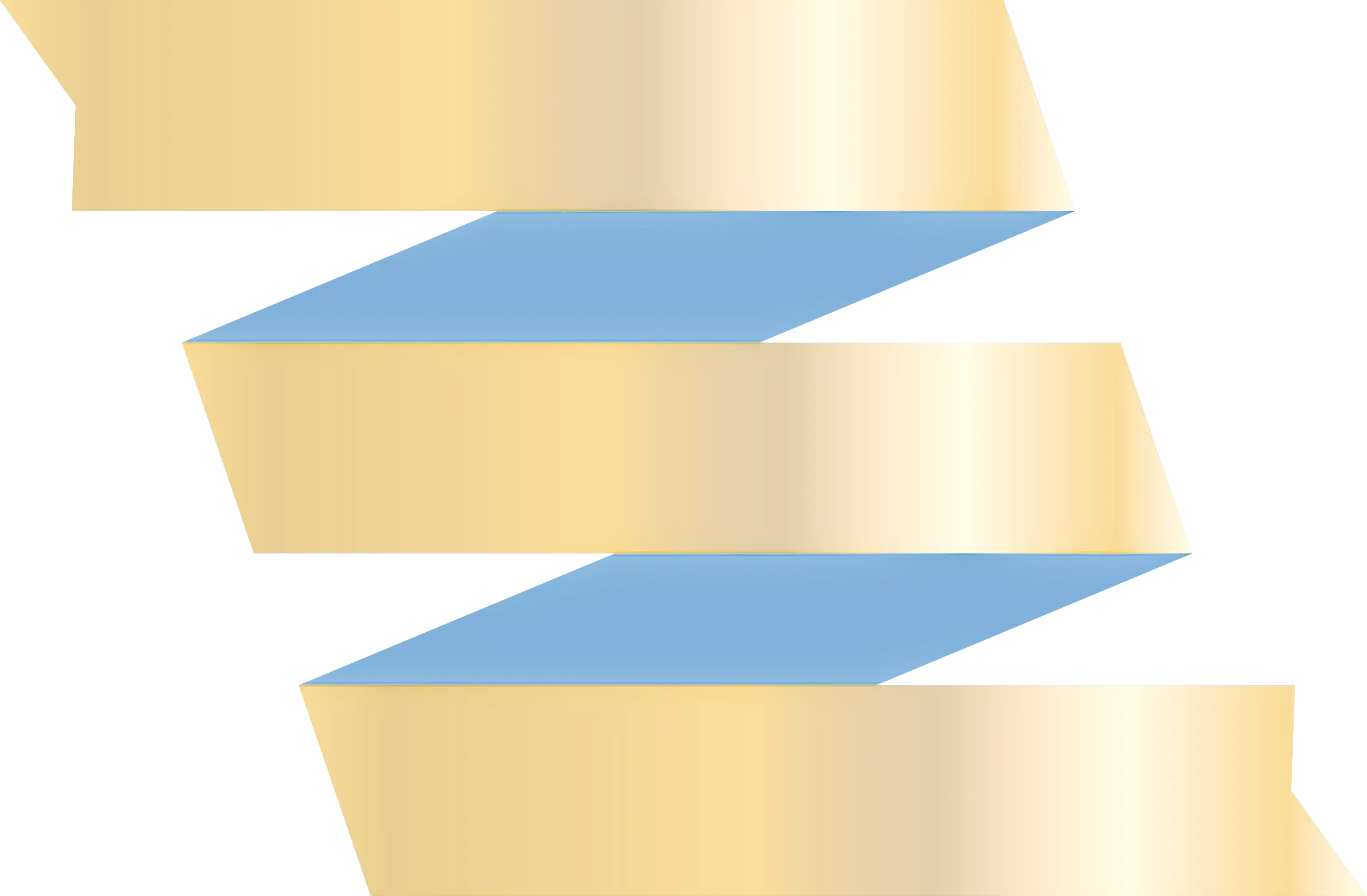 Blue and Gold Ribbon Decoration