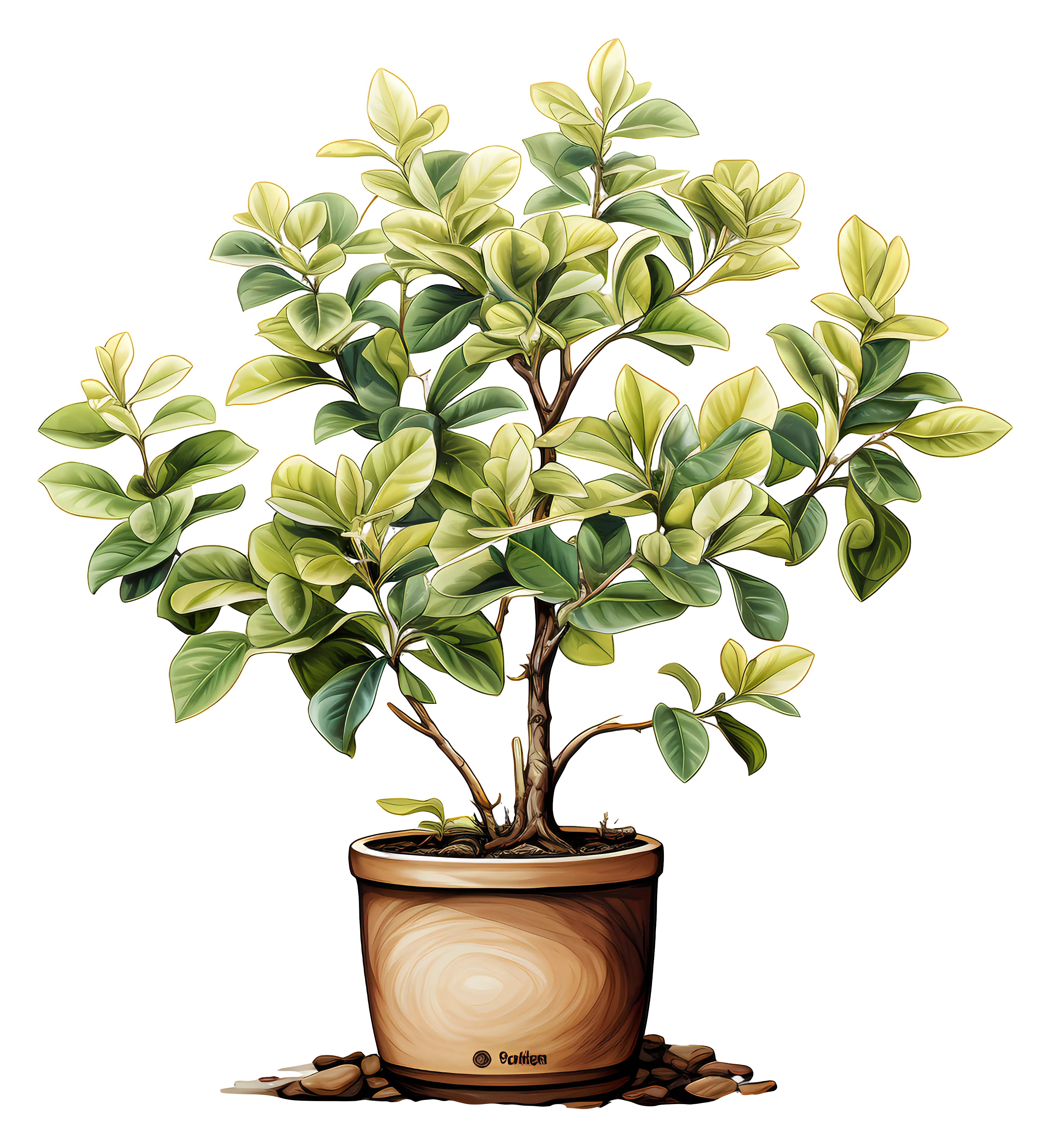 Beautiful Indoor Potted Plant with Green Leaves
