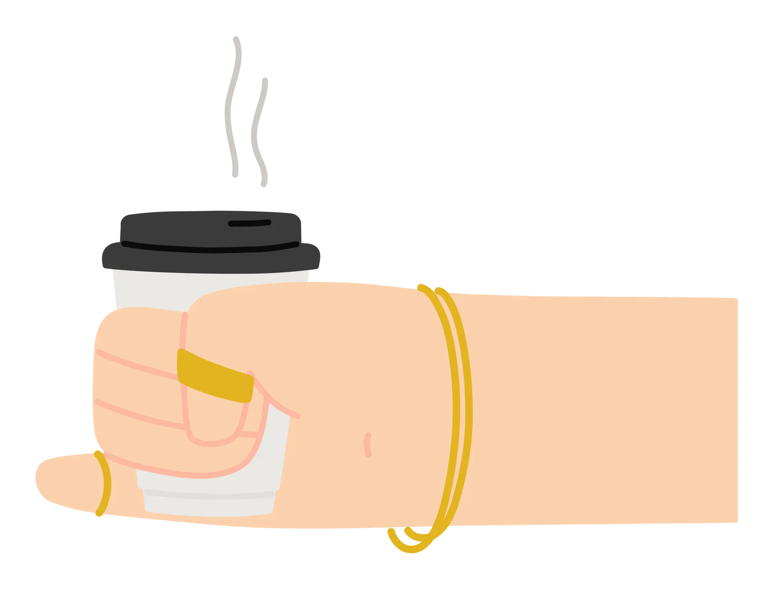 Illustration of Hand Holding a Coffee Cup