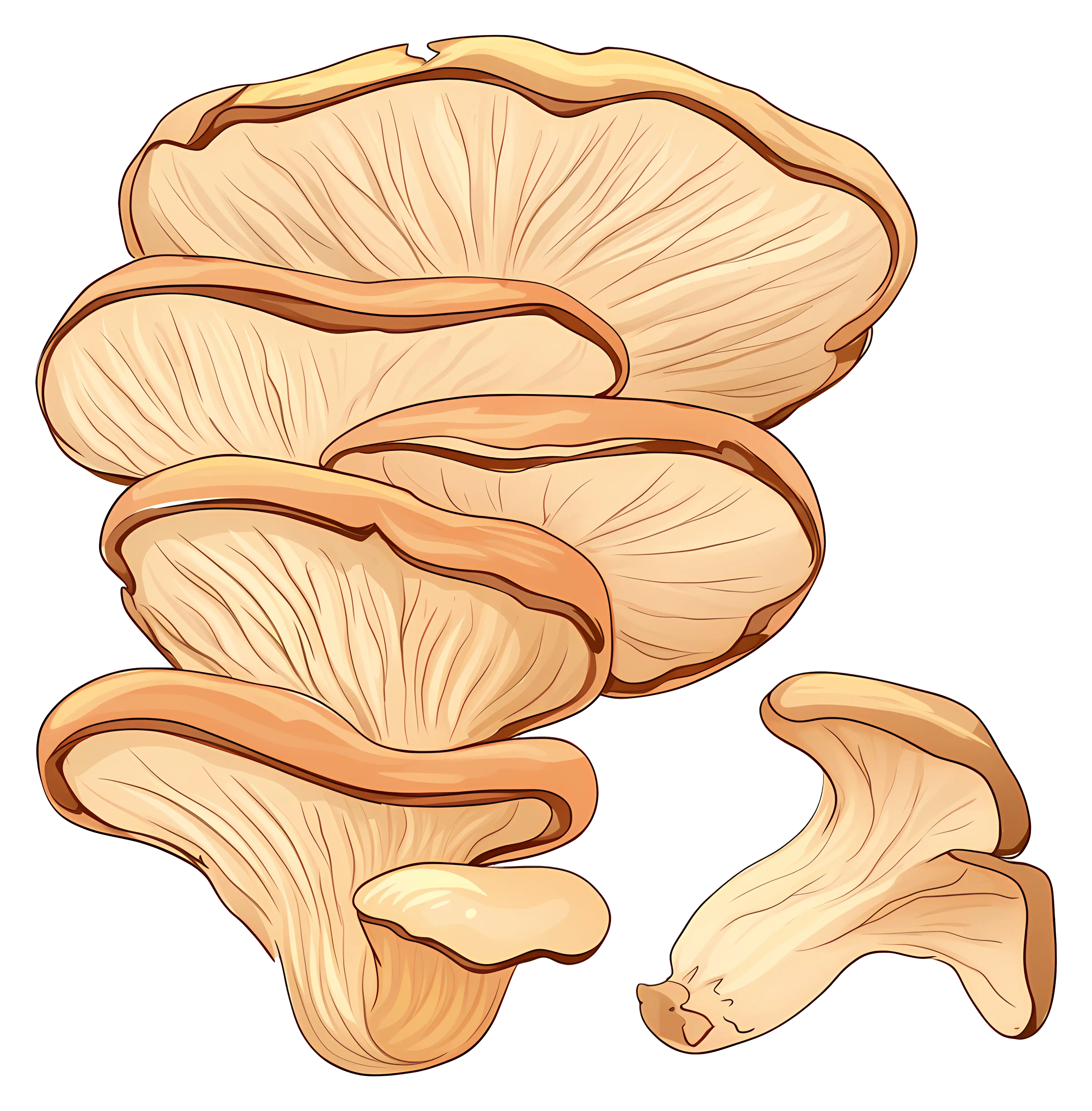 Fresh Oyster Mushrooms Illustration