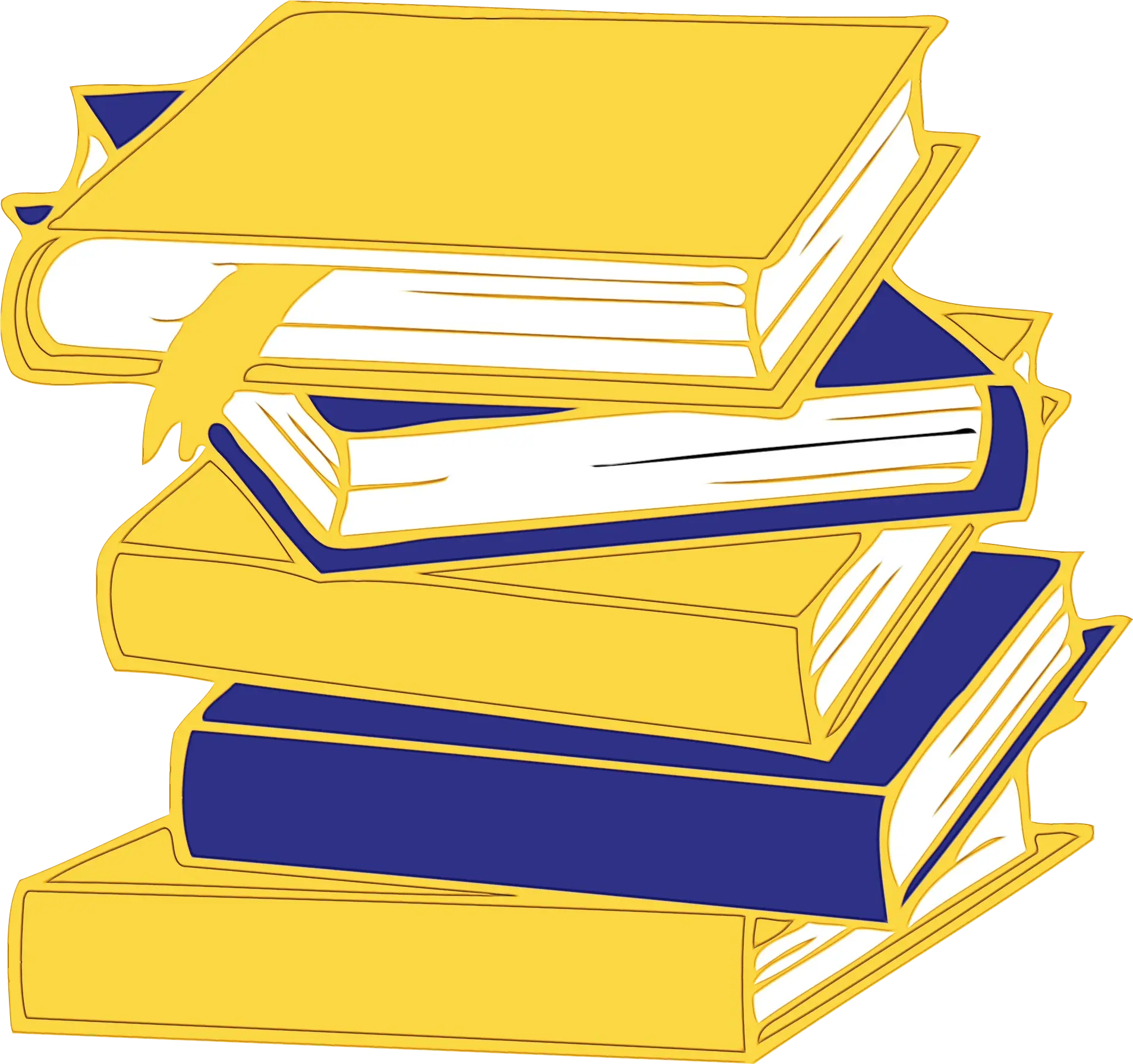 Stack of Blue and Yellow Books for Education